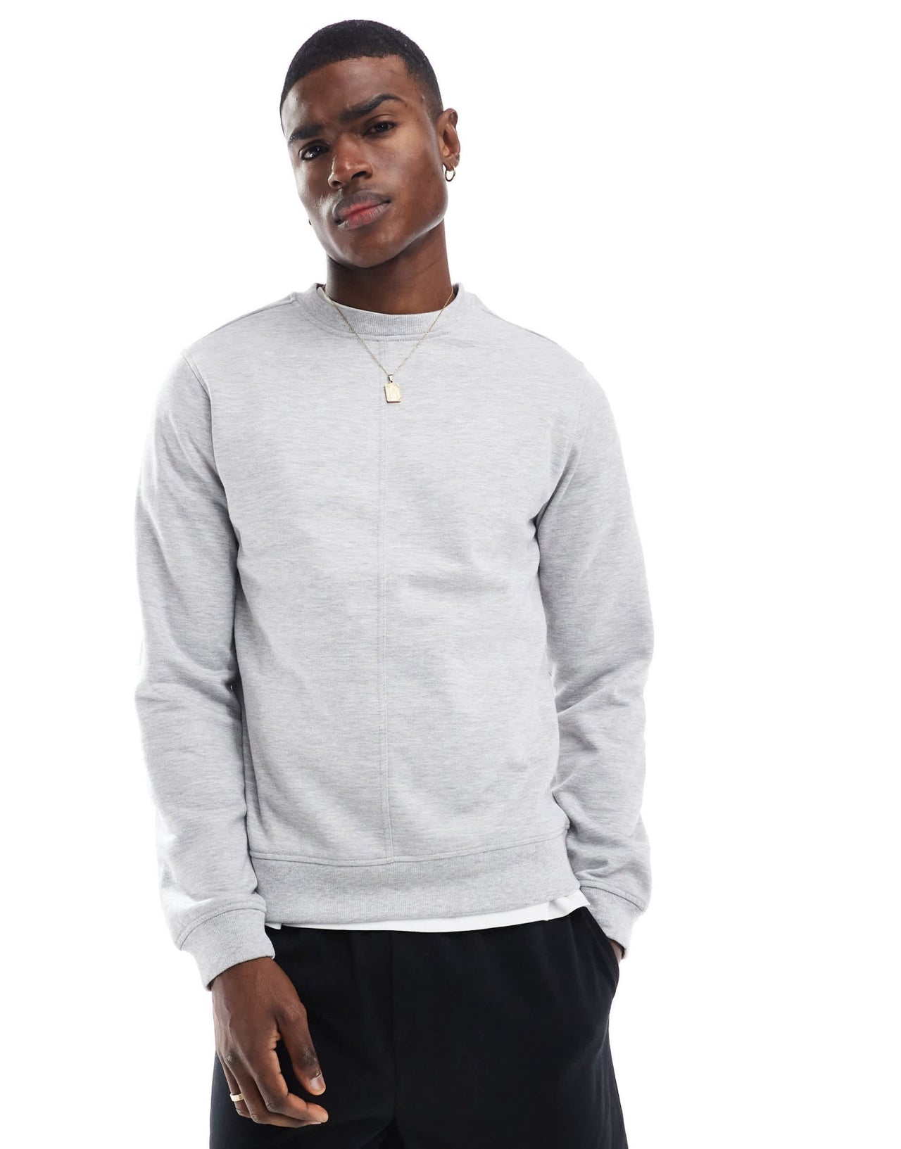 Another Influence seam detail sweatshirt in grey marl - ASOS Sample Sale