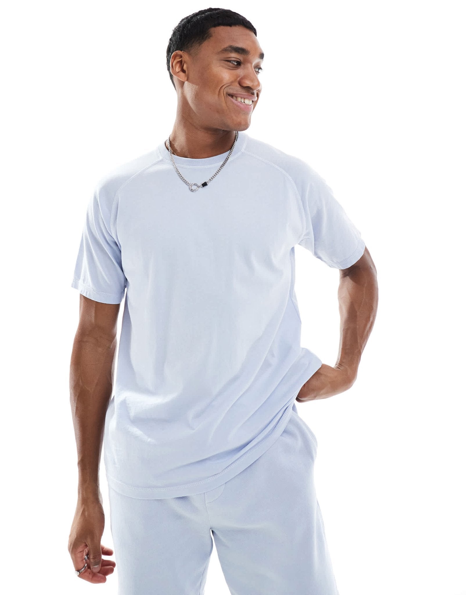 Another Influence seam detail t-shirt in heavy acid blue - ASOS Sample Sale