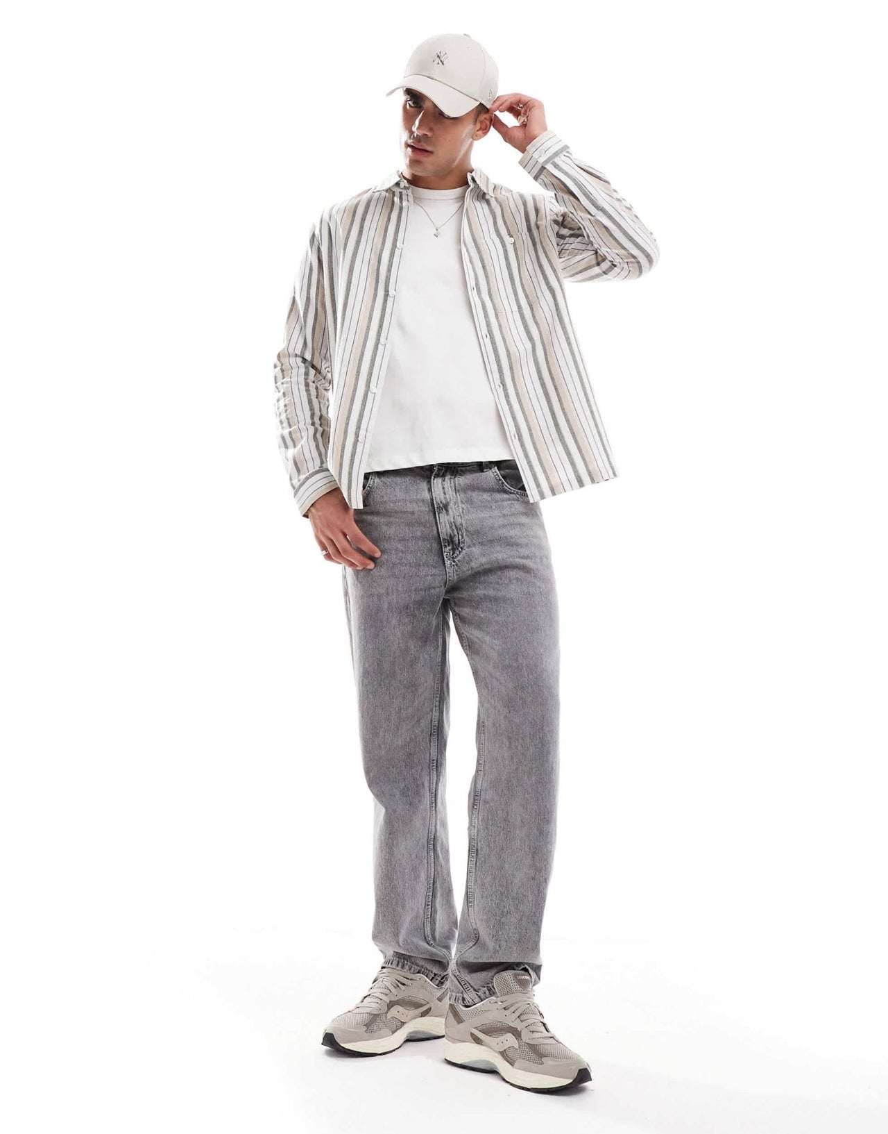 Another Influence striped patch pocket shirt in brown - ASOS Sample Sale