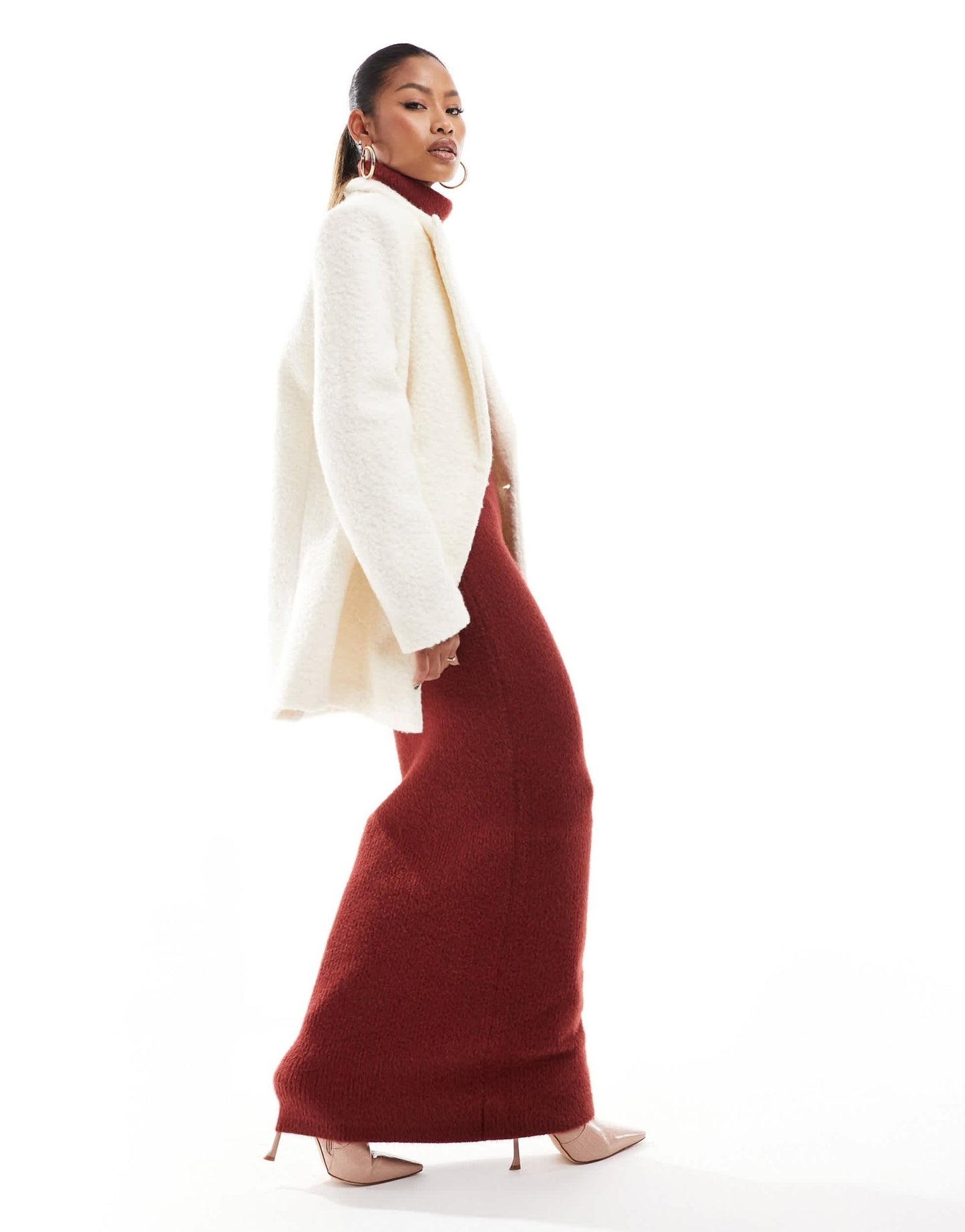 Aria Cove oversized boucle formal blazer in cream - ASOS Sample Sale