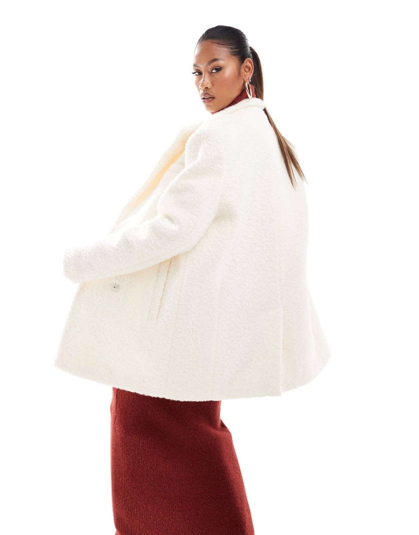 Aria Cove oversized boucle formal blazer in cream - ASOS Sample Sale