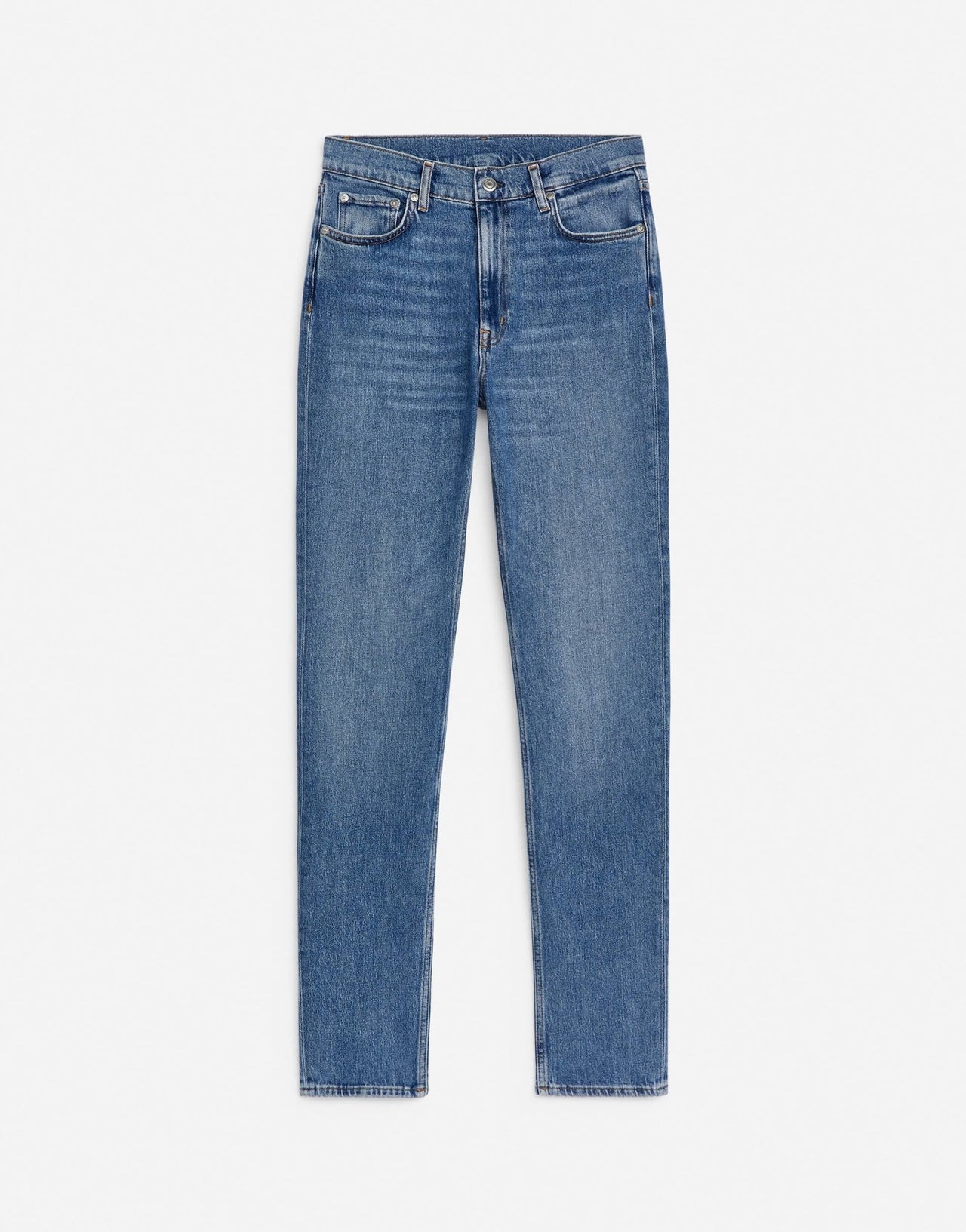 ARKET Azalea high rise stretch skinny leg jeans in mid wash blue - ASOS Sample Sale