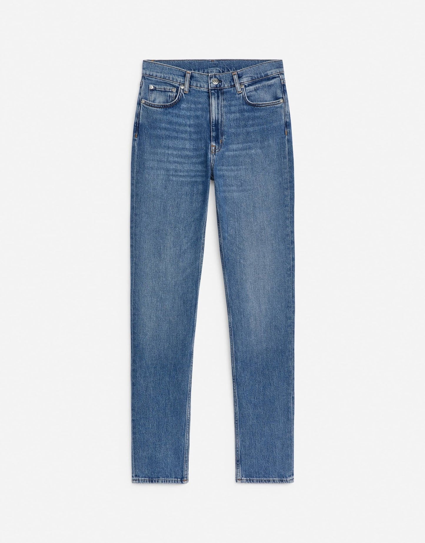 ARKET Azalea high rise stretch skinny leg jeans in mid wash blue - ASOS Sample Sale