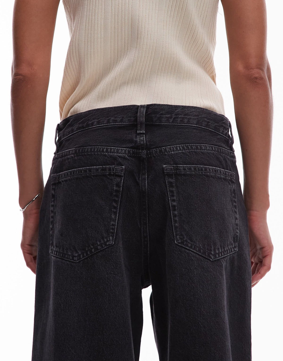 ARKET Cloud low rise baggy wide leg jeans in dark washed grey - ASOS Sample Sale