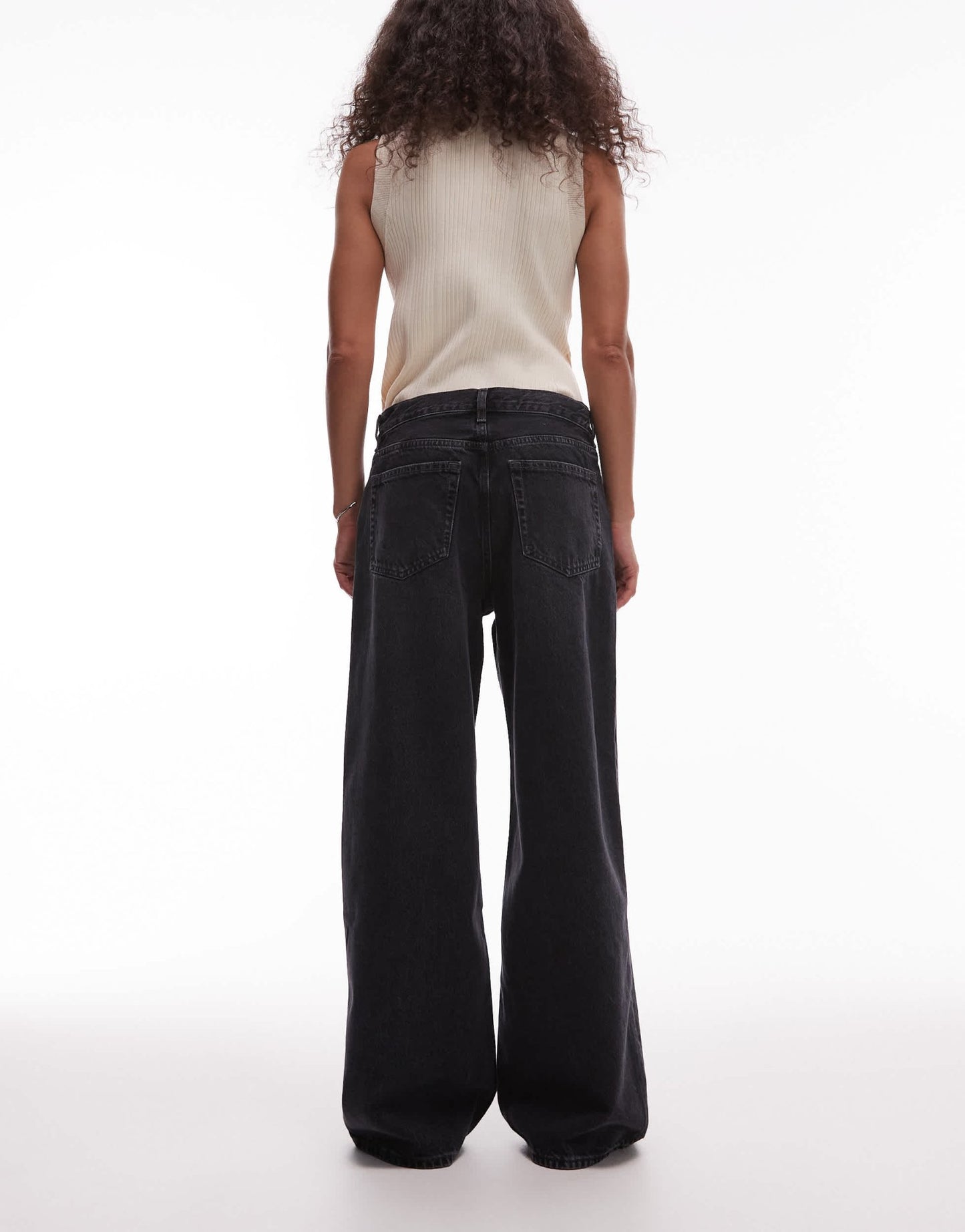 ARKET Cloud low rise baggy wide leg jeans in dark washed grey - ASOS Sample Sale