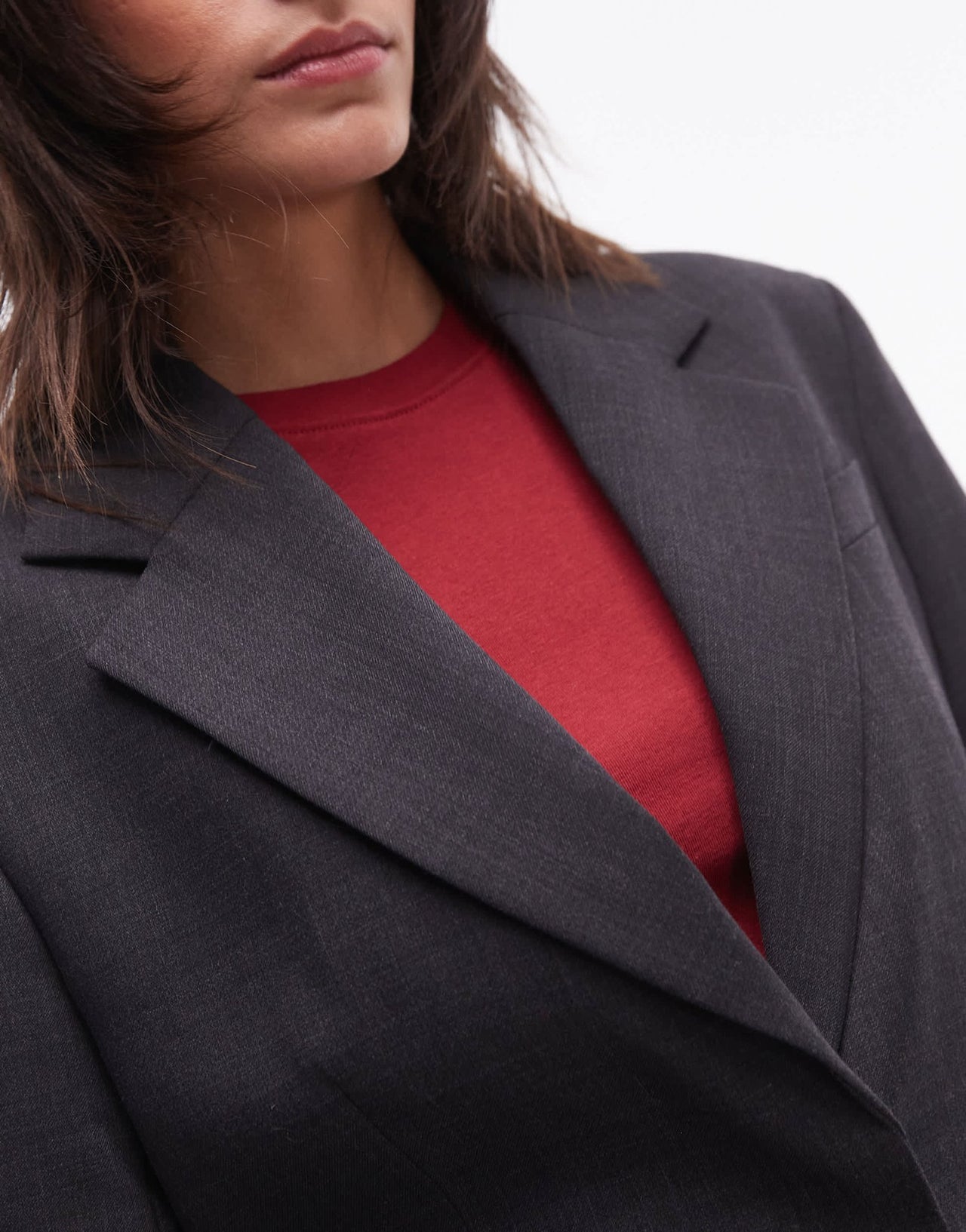 ARKET co - ord wool blend blazer with cinched waist in grey melange - ASOS Sample Sale