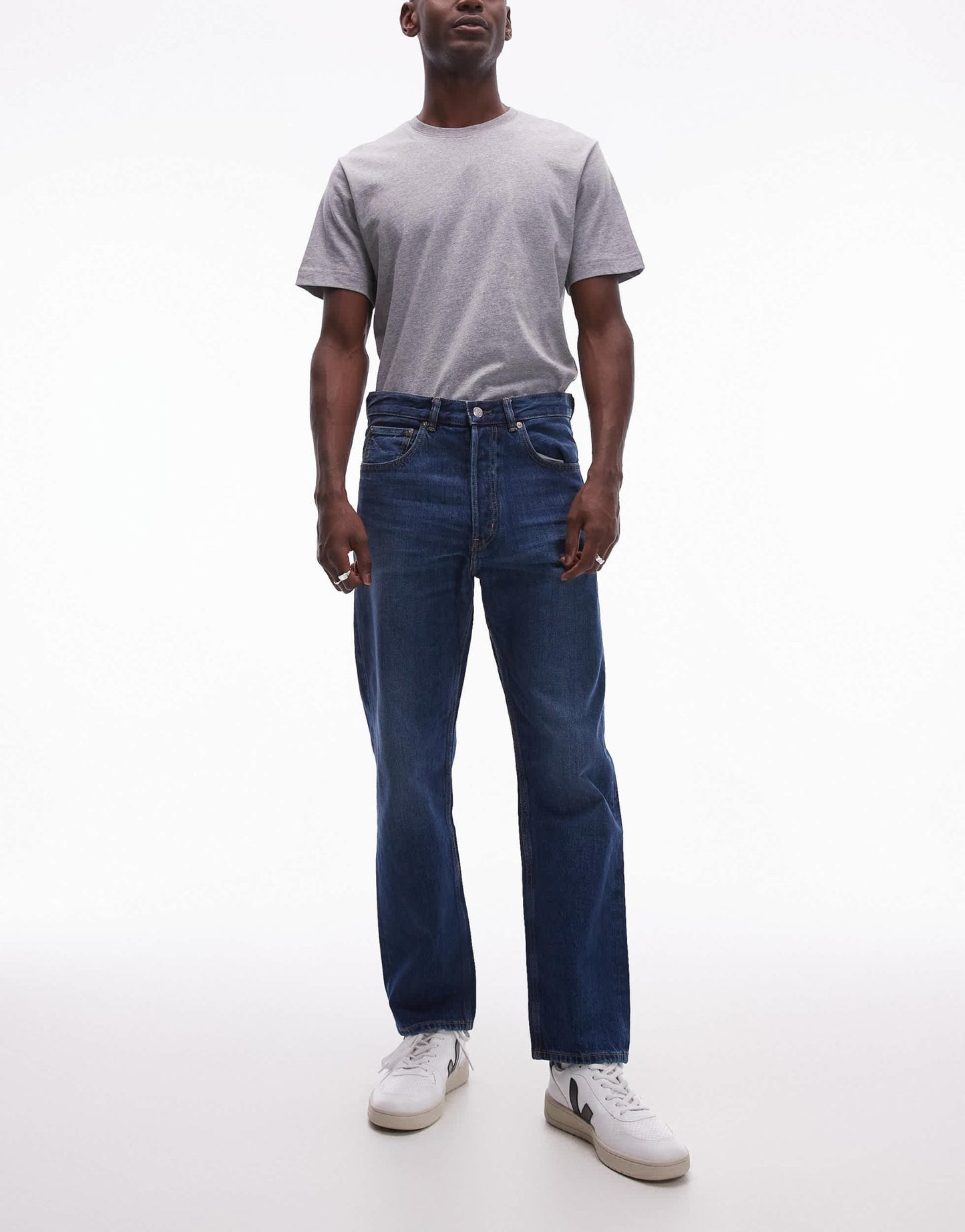ARKET Coast relaxed tapered jeans in dark wash blue - ASOS Sample Sale