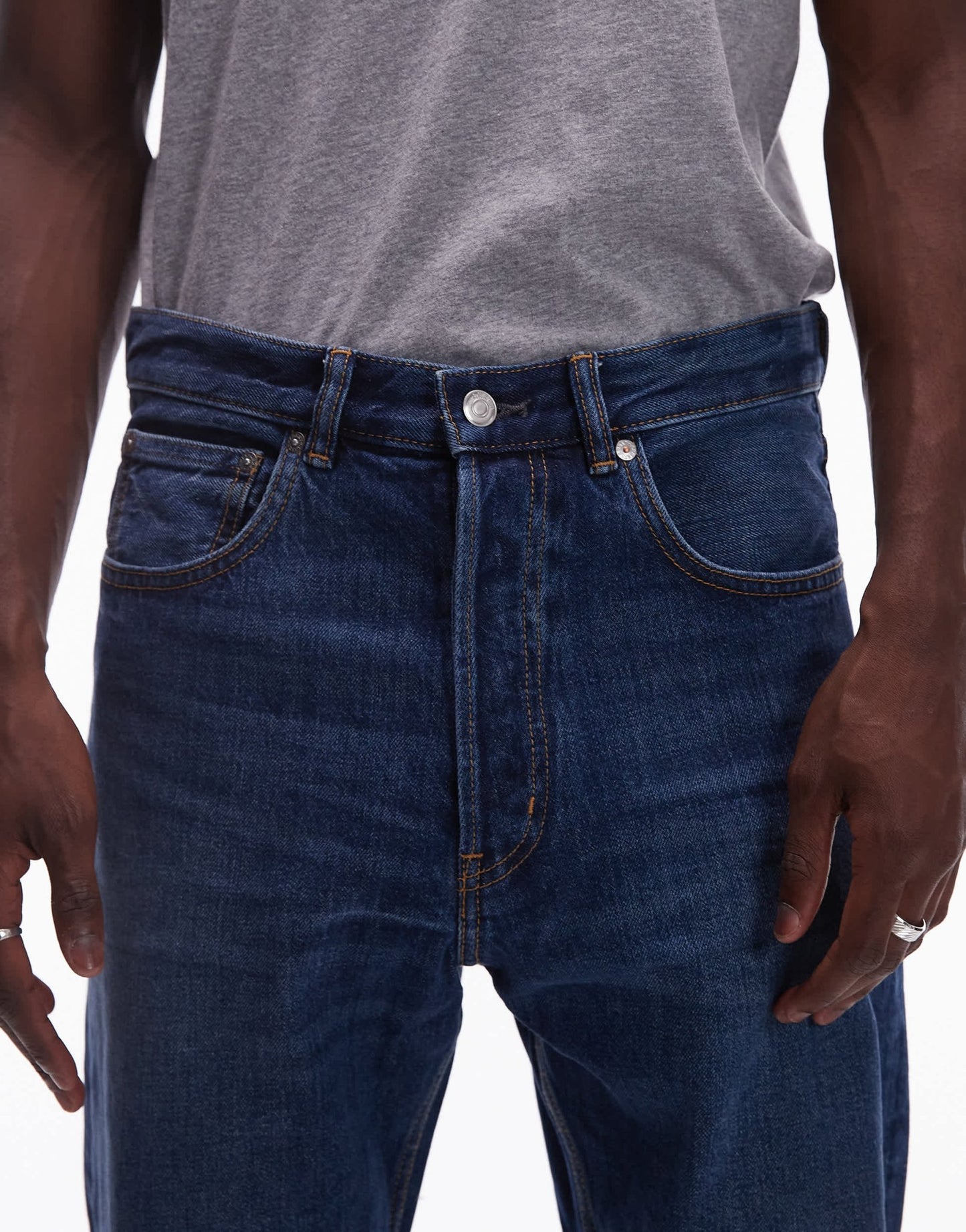 ARKET Coast relaxed tapered jeans in dark wash blue - ASOS Sample Sale