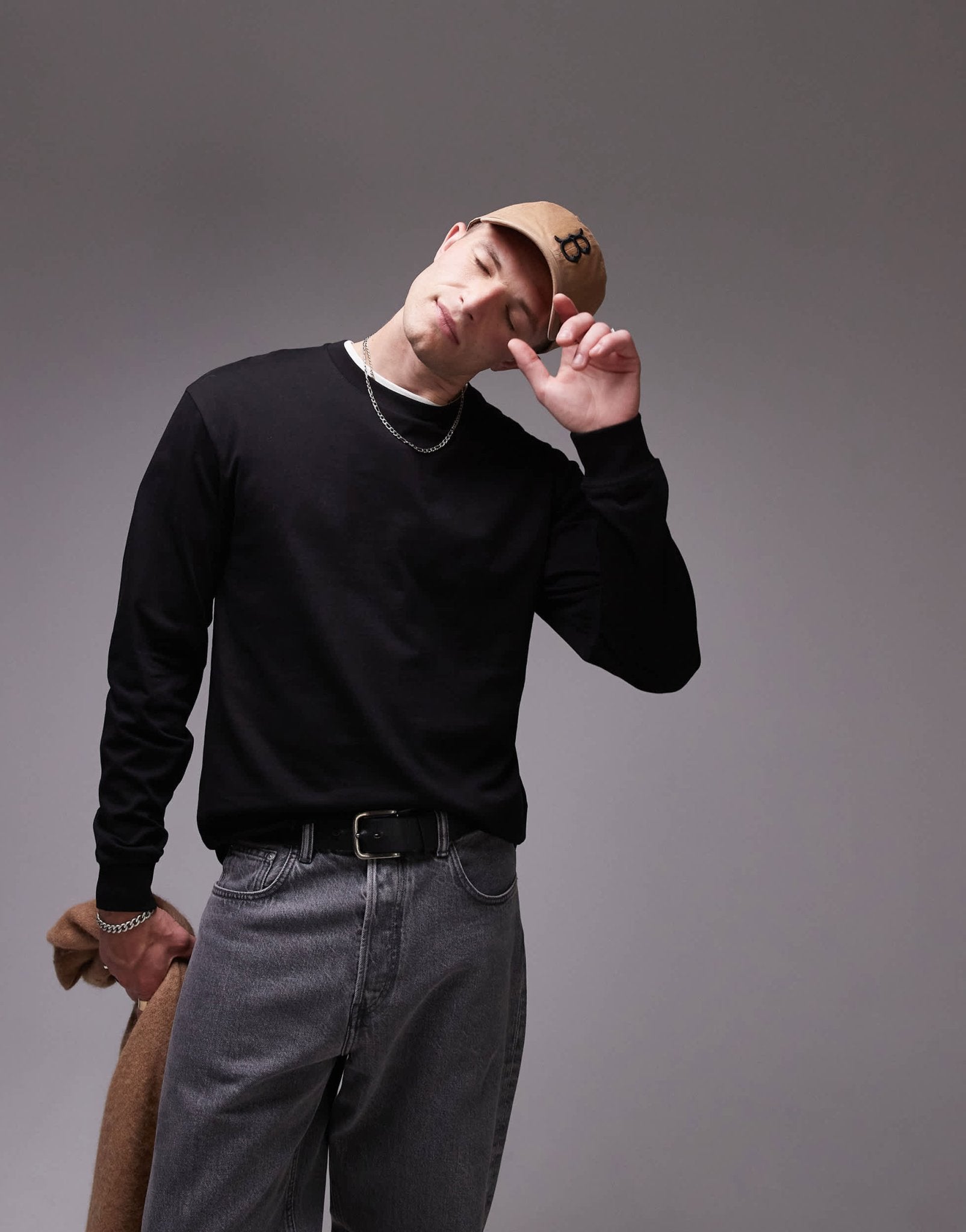 ARKET cotton jersey oversized long sleeve t-shirt in black - ASOS Sample Sale