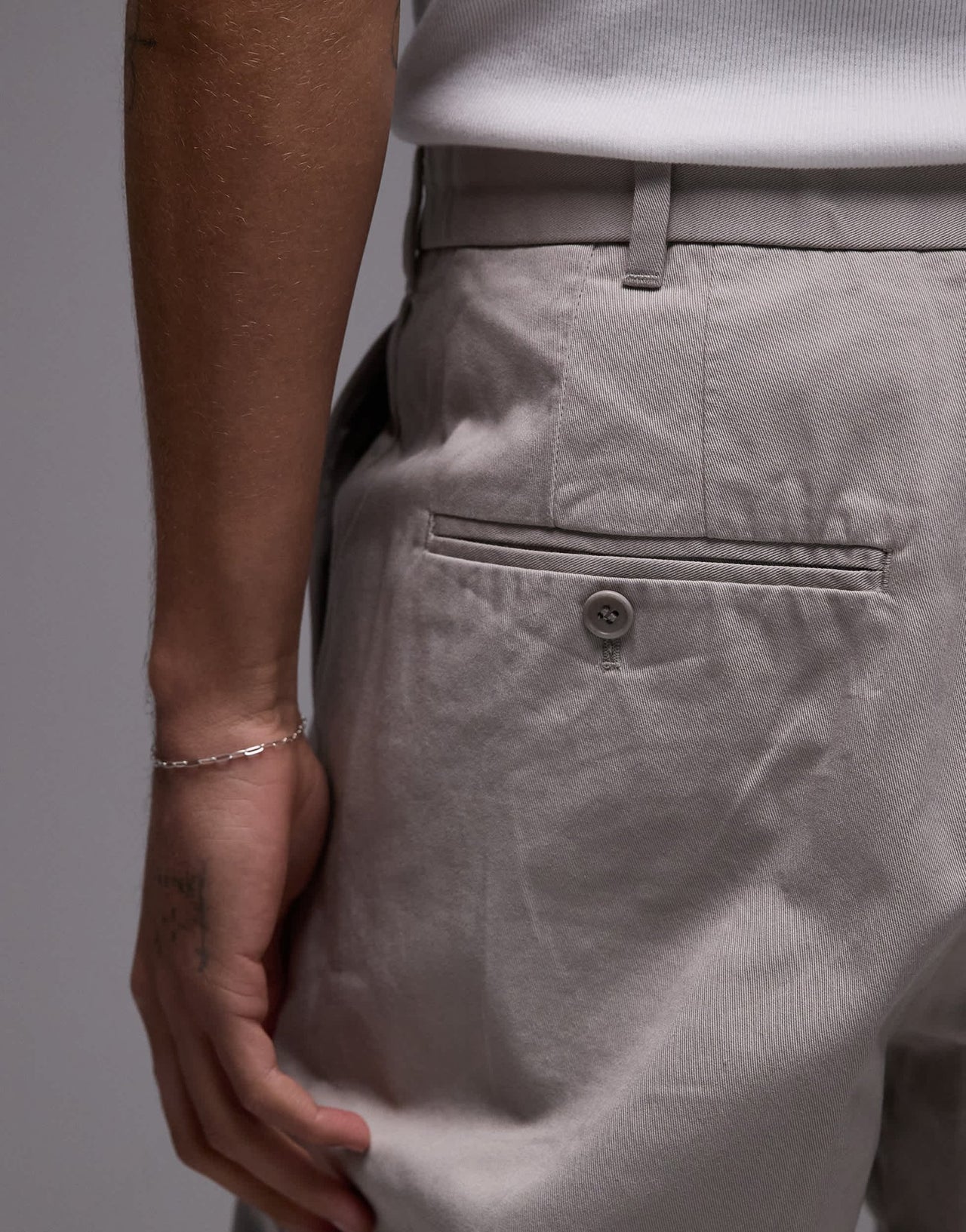 ARKET cotton loose fit chino trousers in dark stone - ASOS Sample Sale