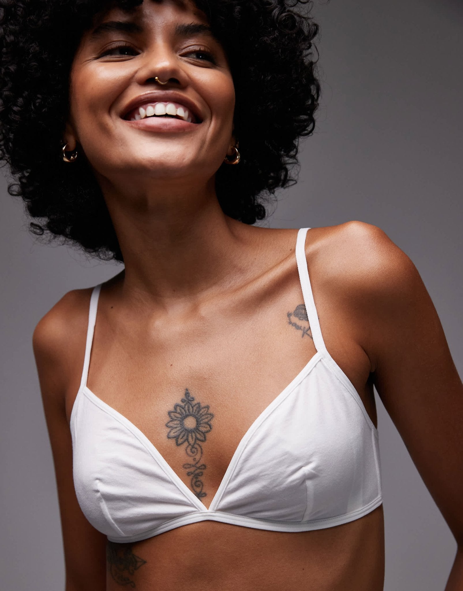 ARKET cotton soft bra in white - ASOS Sample Sale