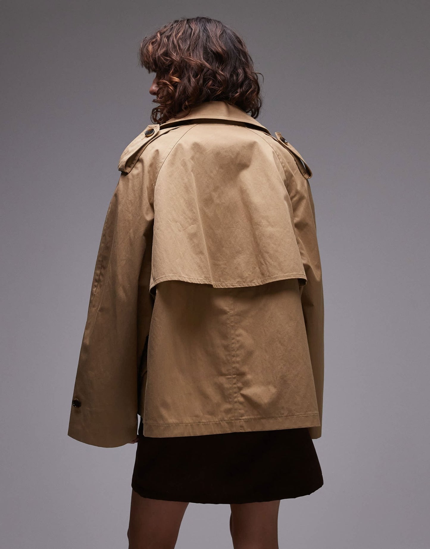 ARKET cropped utility trench coat with storm flap in beige - ASOS Sample Sale