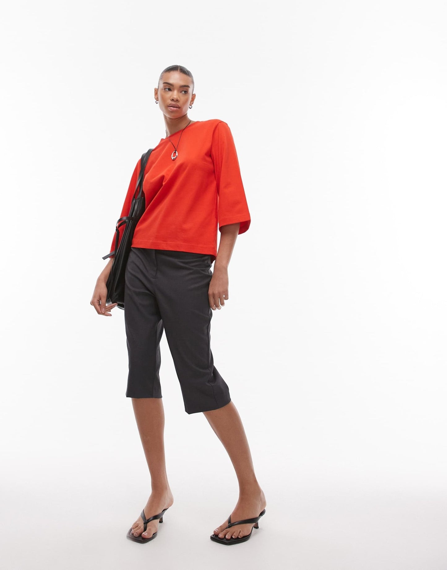 ARKET heavyweight 3/4 sleeve t-shirt in red - ASOS Sample Sale