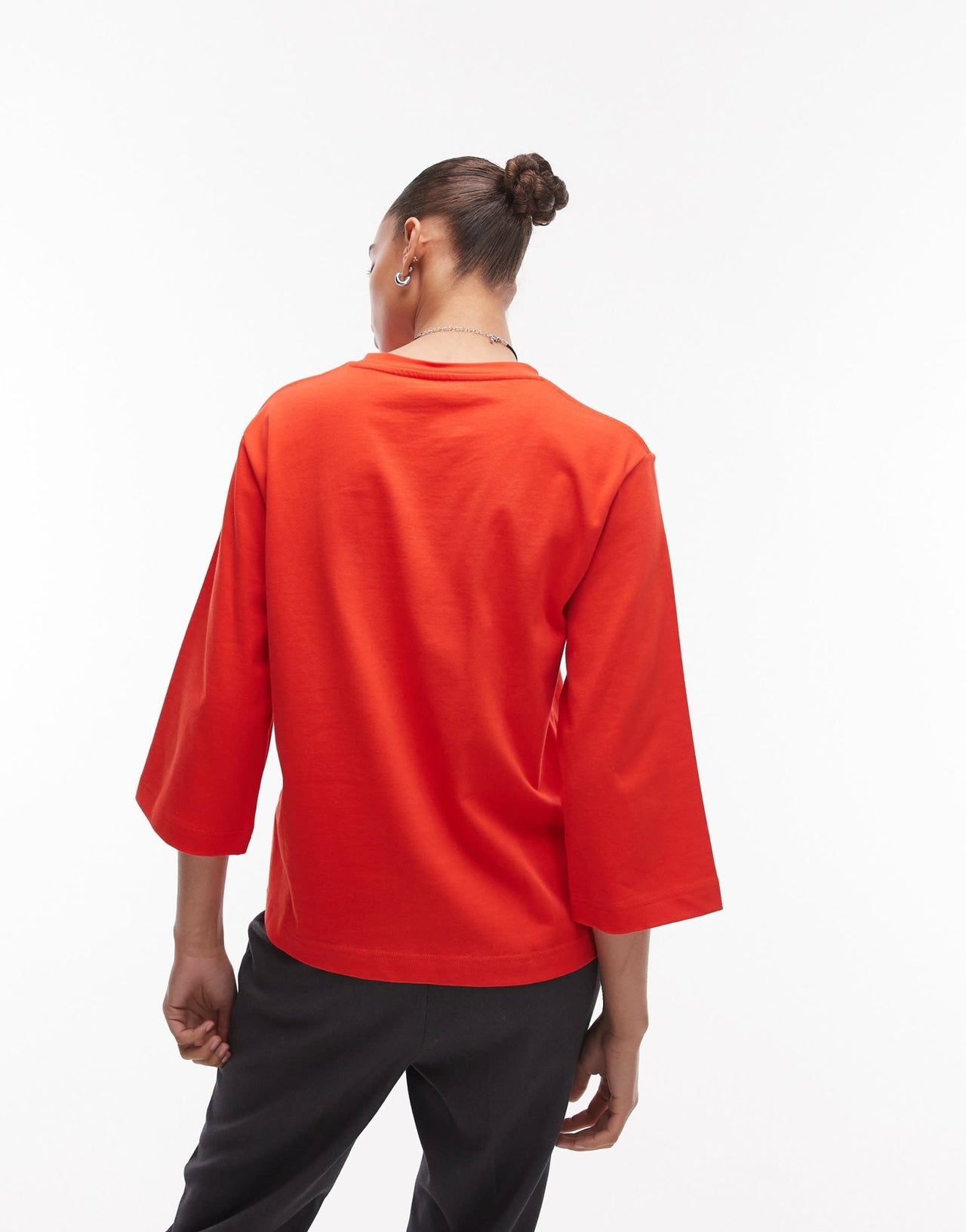 ARKET heavyweight 3/4 sleeve t-shirt in red - ASOS Sample Sale