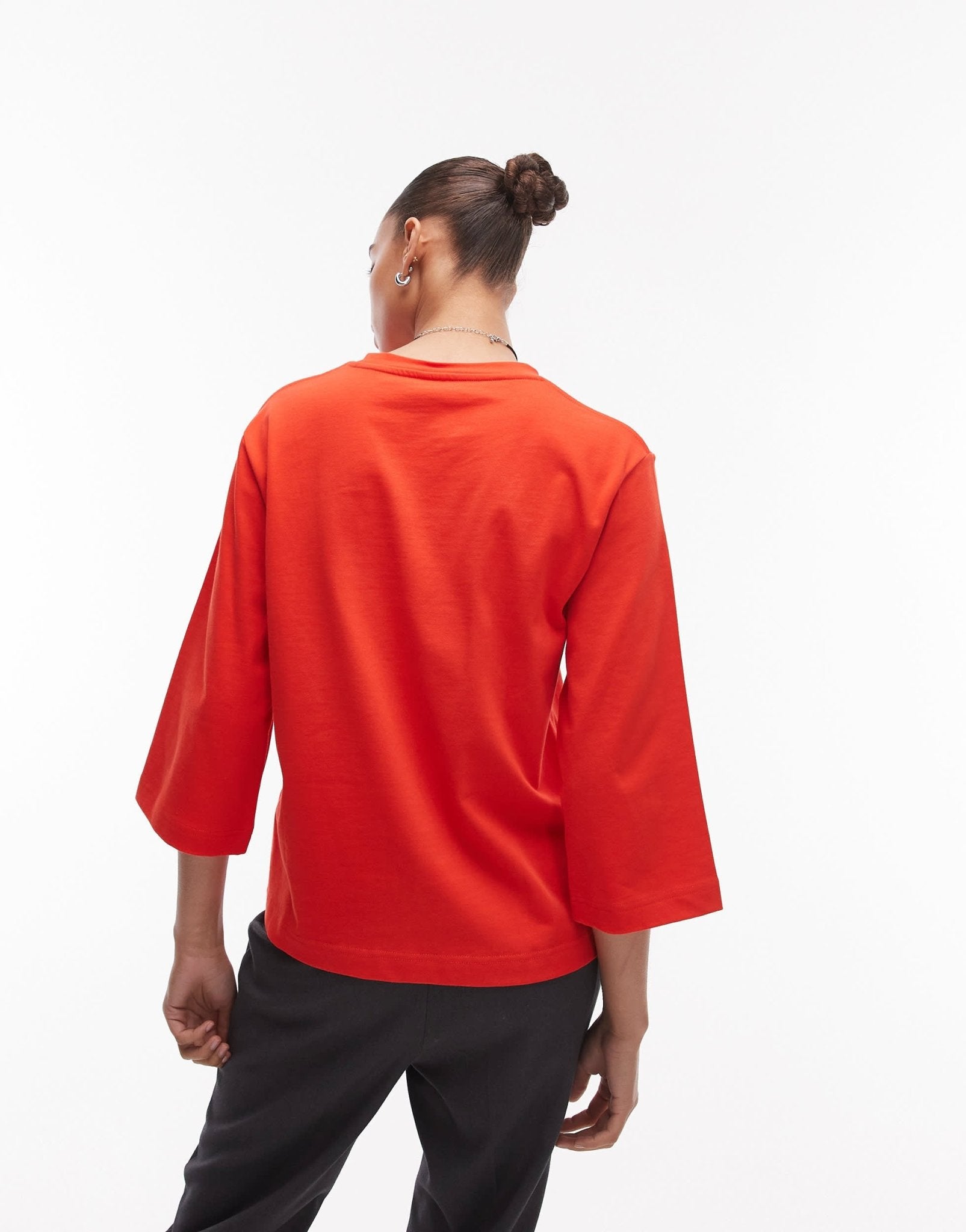 ARKET heavyweight 3/4 sleeve t-shirt in red - ASOS Sample Sale