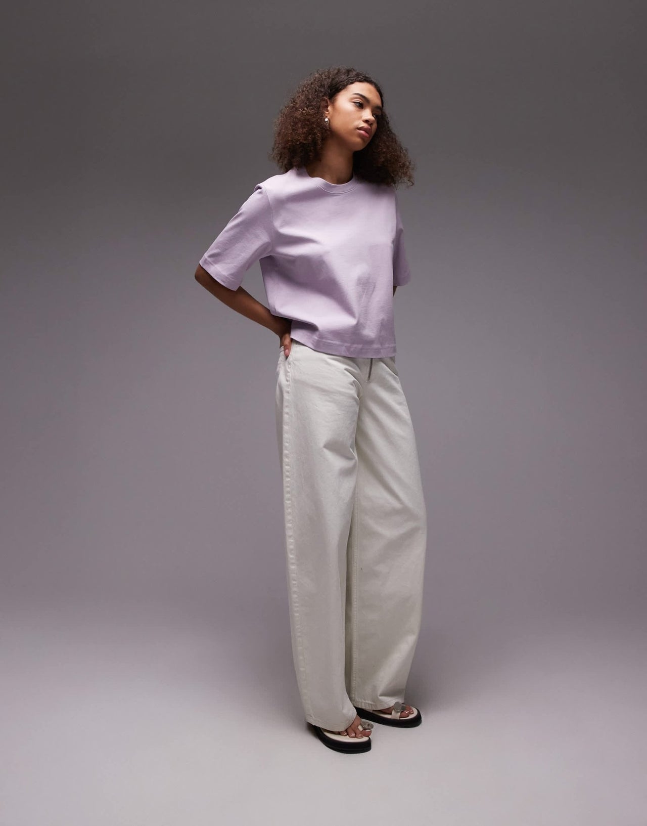 ARKET heavyweight boxy t-shirt in lilac - ASOS Sample Sale