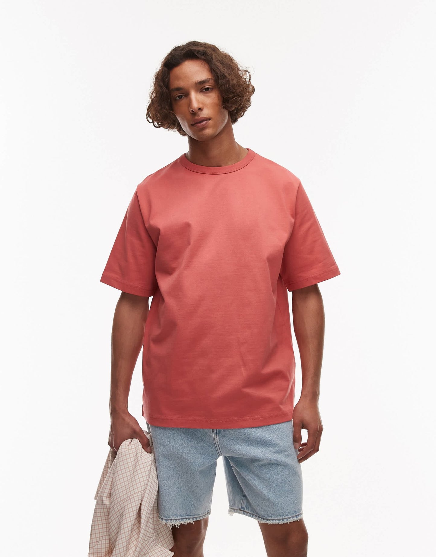 ARKET heavyweight jersey oversized t-shirt in washed red - ASOS Sample Sale
