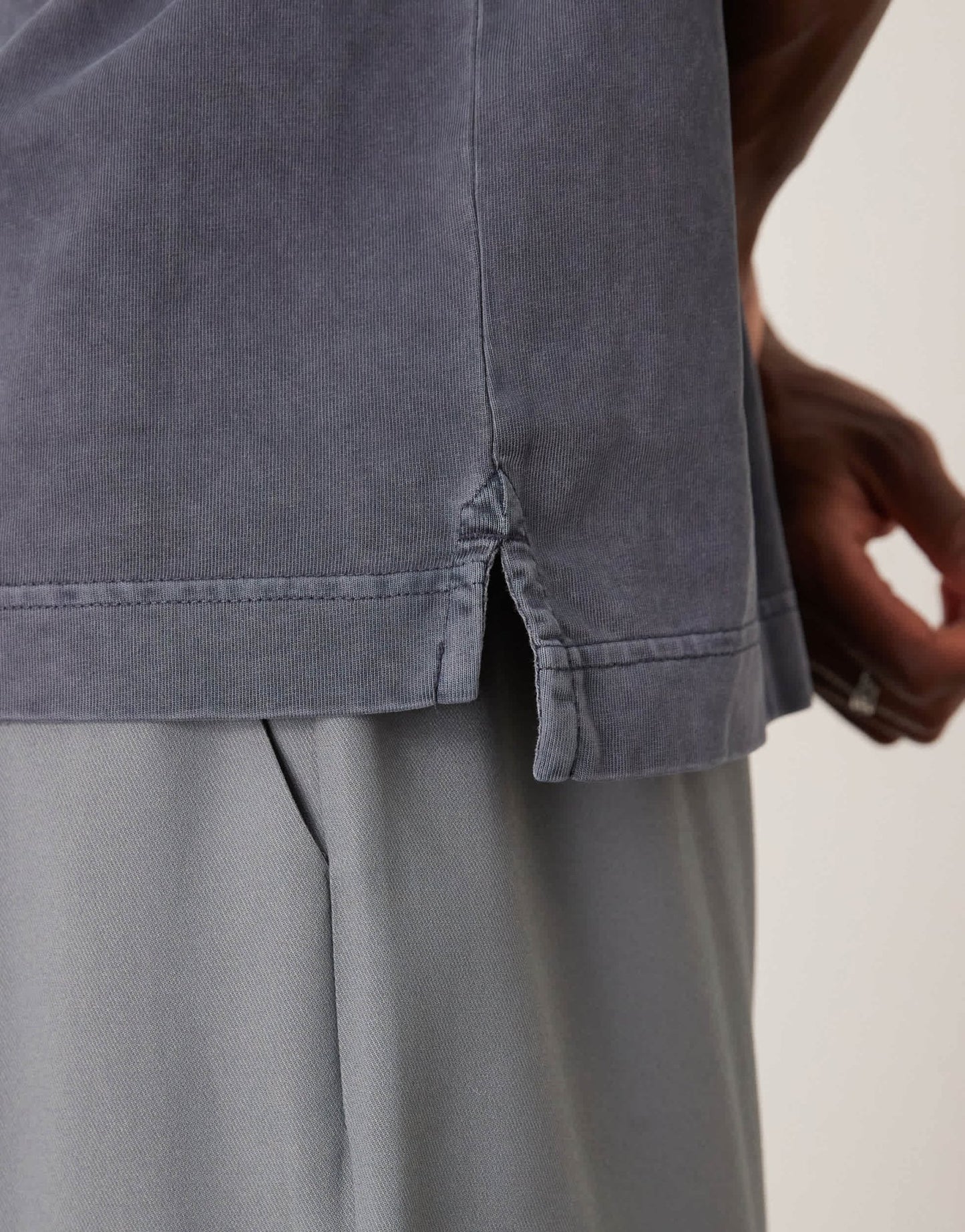 ARKET heavyweight jersey short sleeve polo shirt in dark blue - ASOS Sample Sale