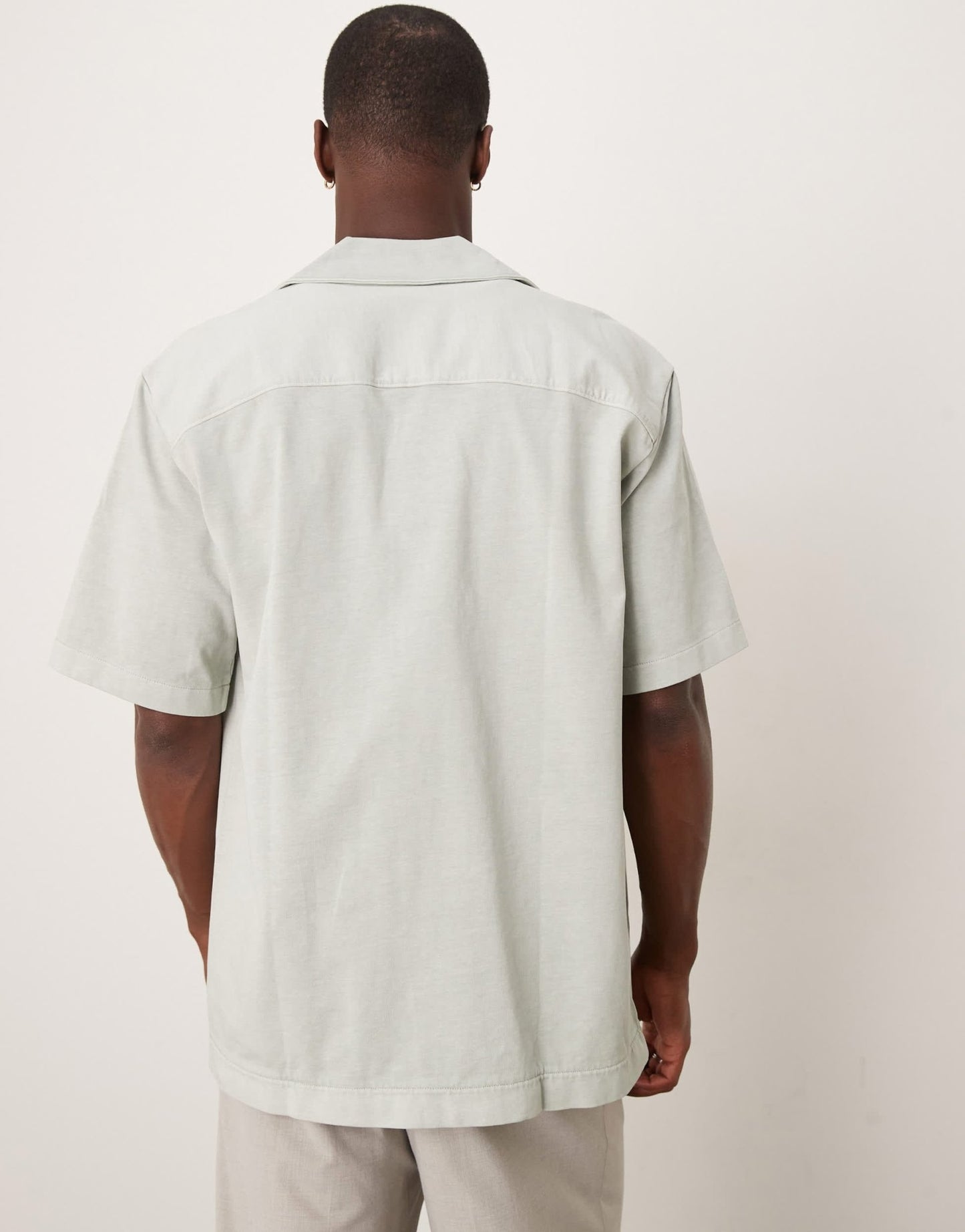 ARKET heavyweight jersey short sleeve shirt in light turquoise blue - ASOS Sample Sale