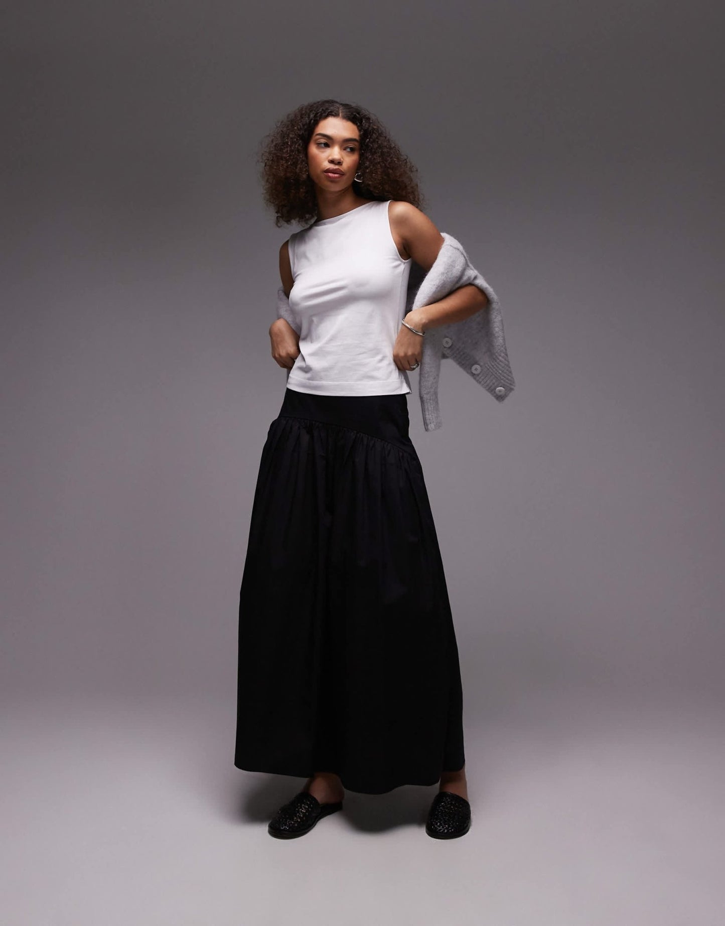 ARKET jersey boat neck tank top in white - ASOS Sample Sale