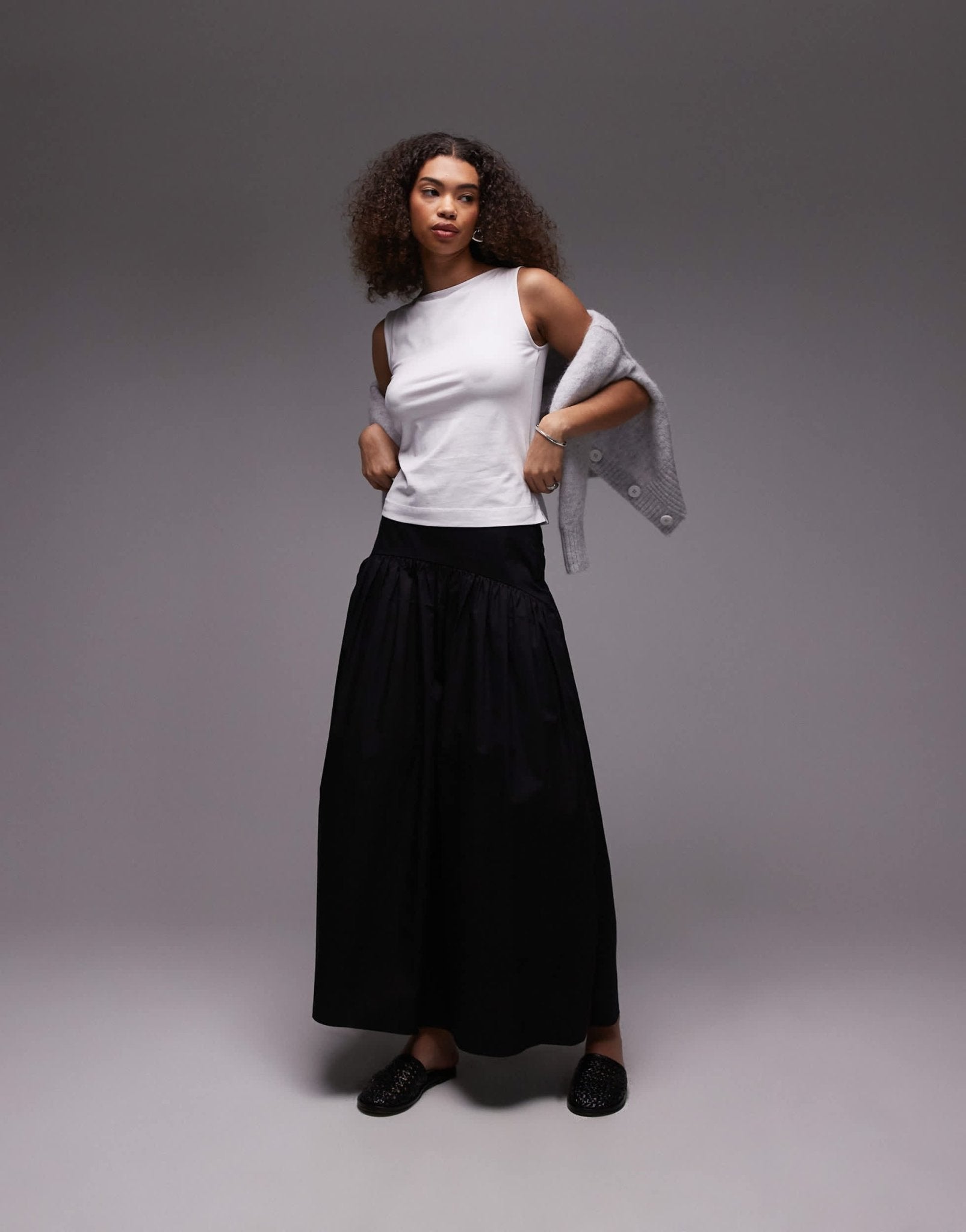 ARKET jersey boat neck tank top in white - ASOS Sample Sale