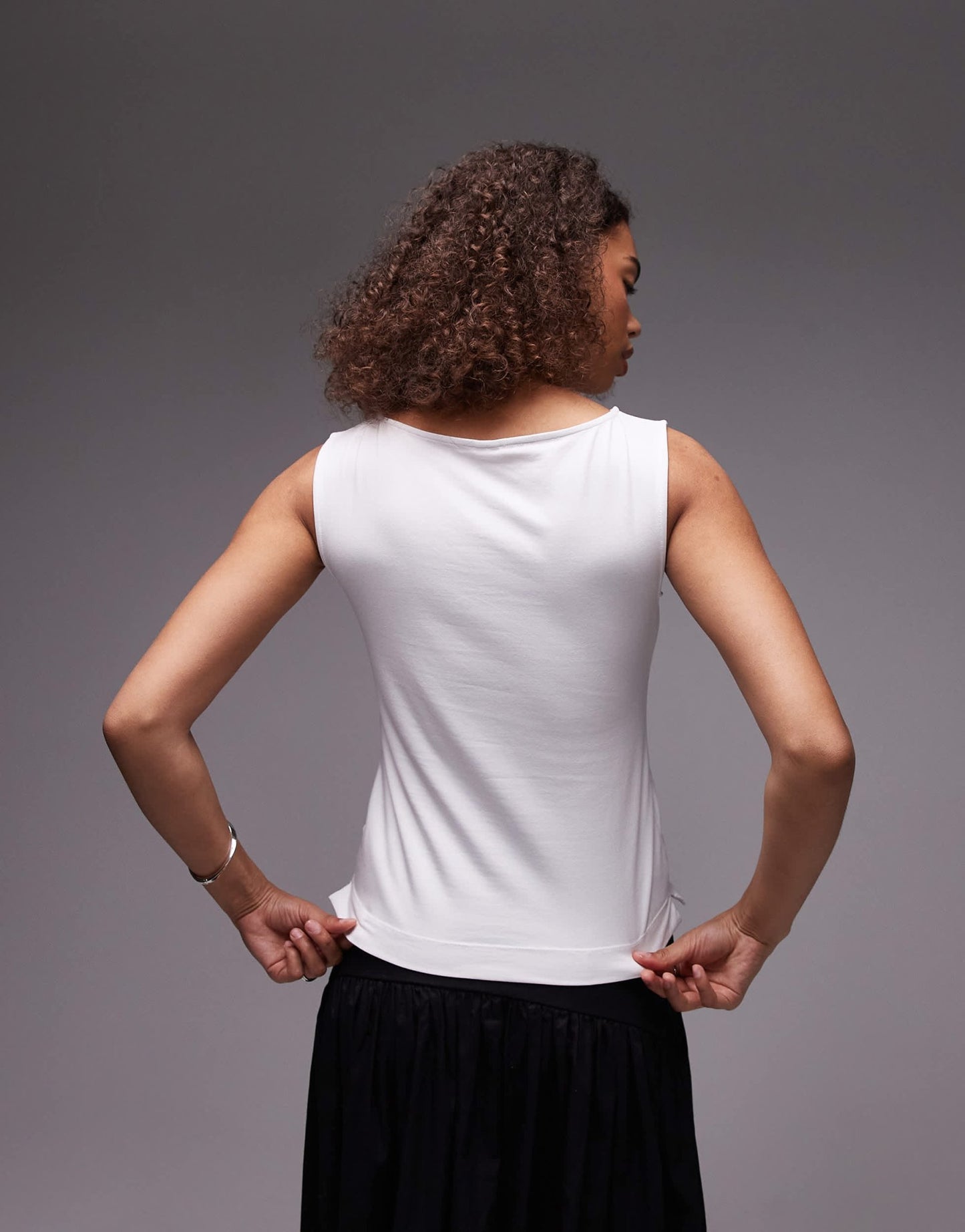 ARKET jersey boat neck tank top in white - ASOS Sample Sale
