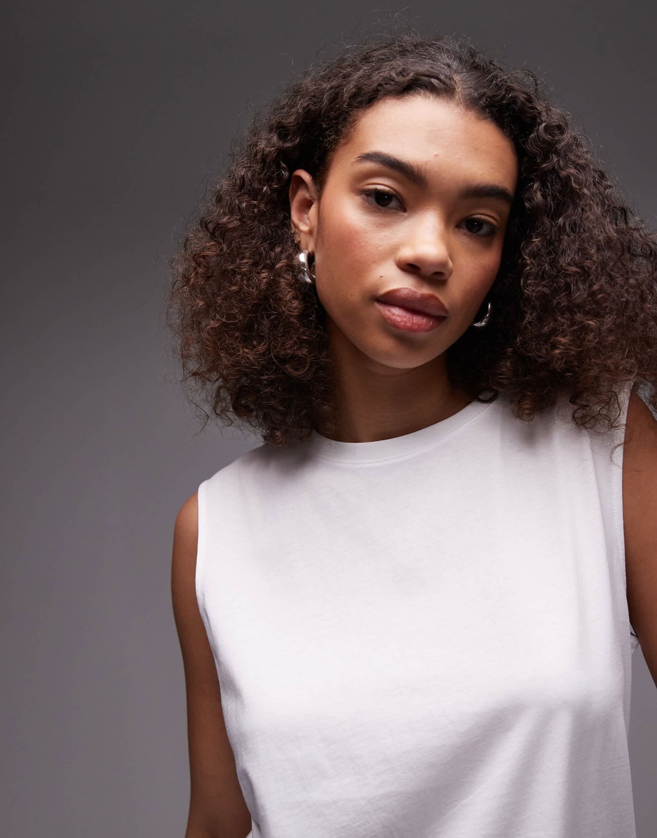 ARKET jersey t-shirt top with cap sleeves in white - ASOS Sample Sale
