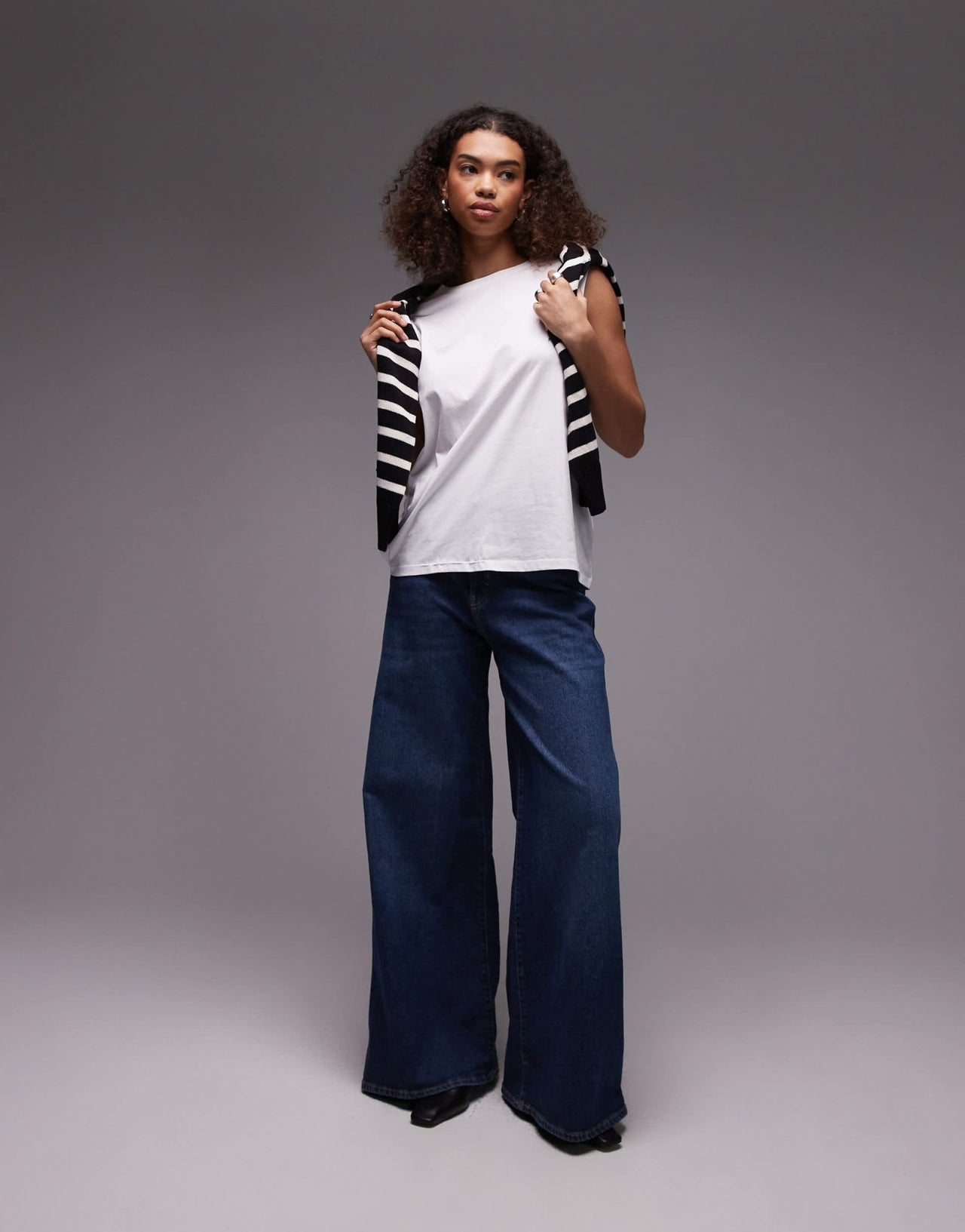 ARKET jersey t-shirt top with cap sleeves in white - ASOS Sample Sale