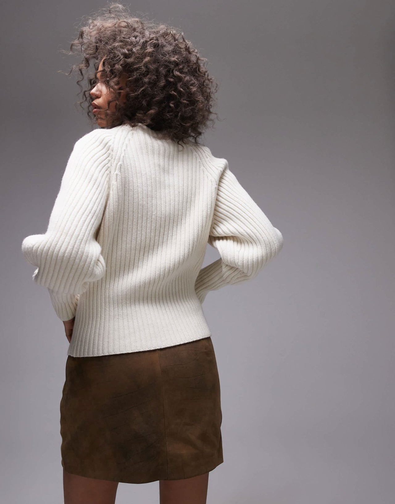 ARKET knitted jumper with button shoulder detail in off - white - ASOS Sample Sale
