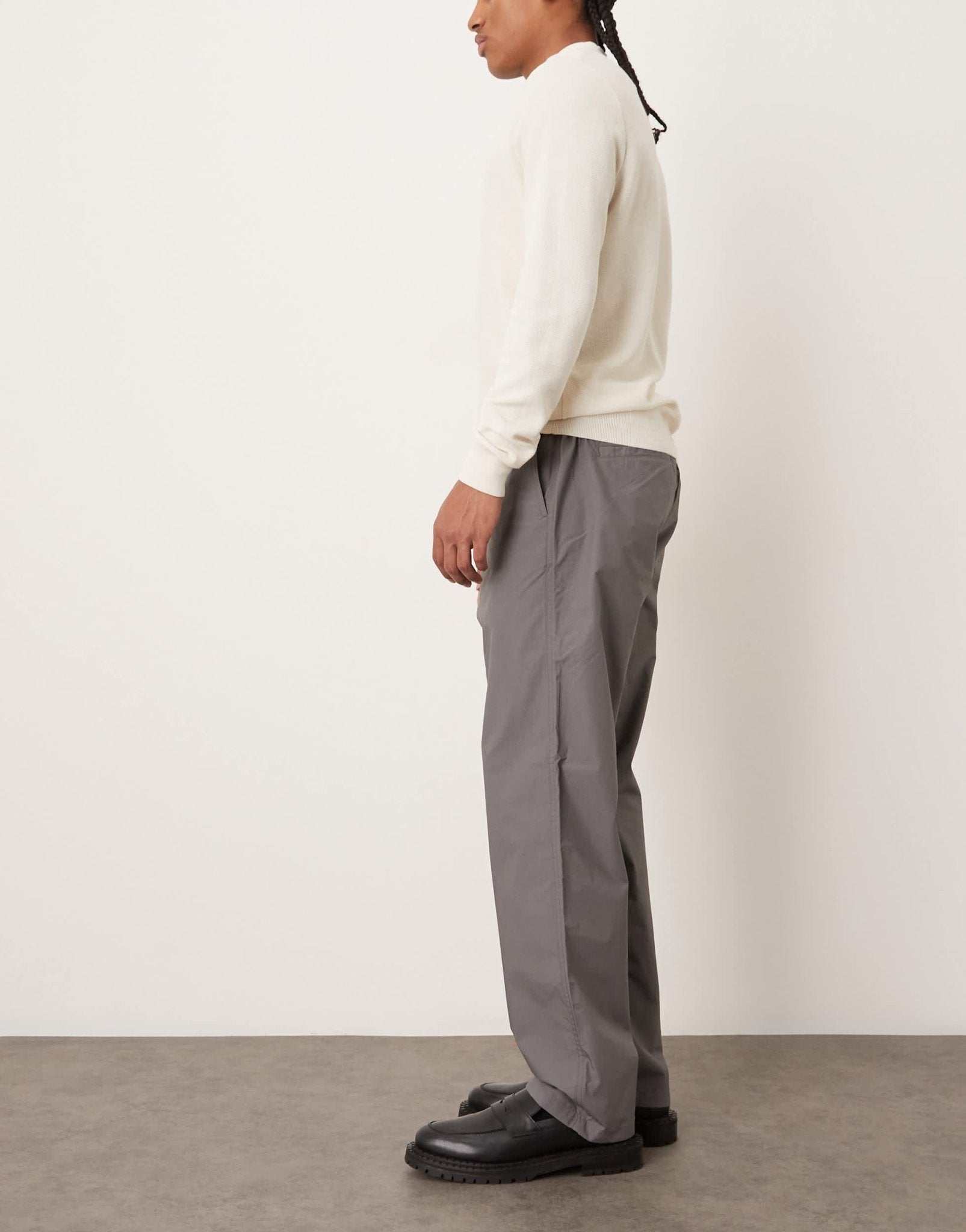ARKET lightweight pull-on trousers in grey - ASOS Sample Sale