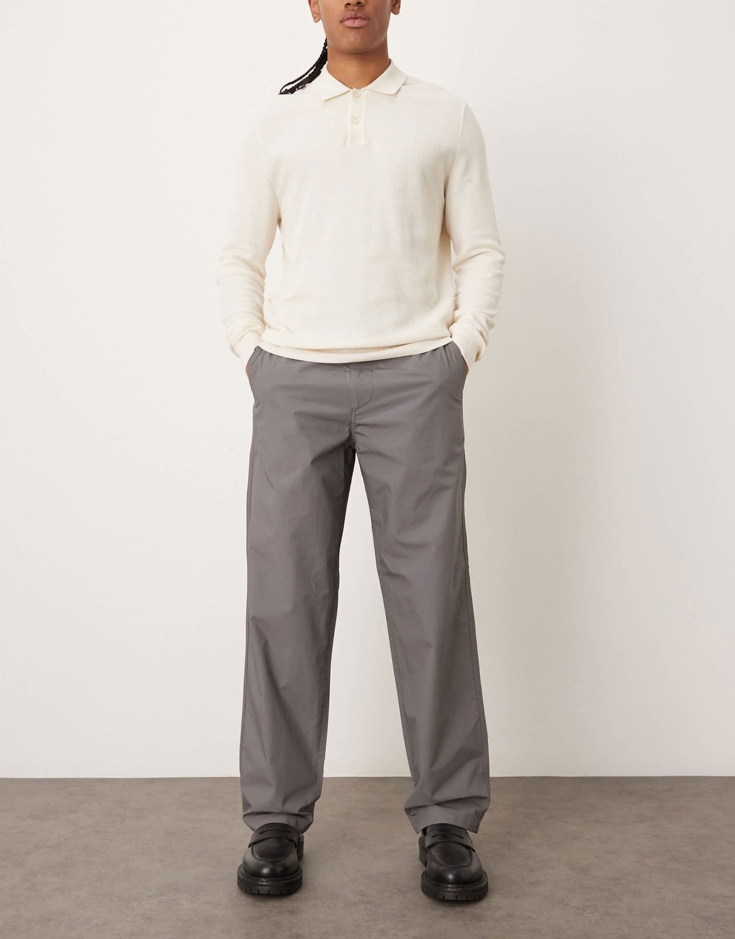 ARKET lightweight pull-on trousers in grey - ASOS Sample Sale