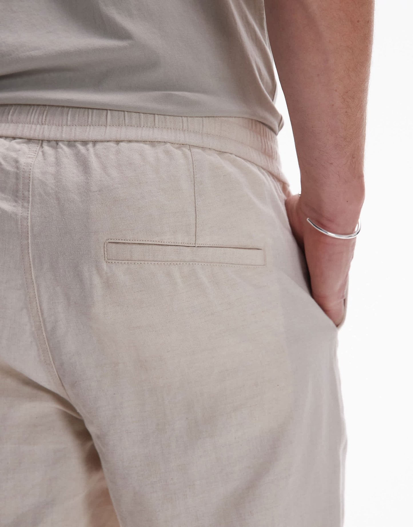 ARKET linen blend trousers in light beige - ASOS Sample Sale