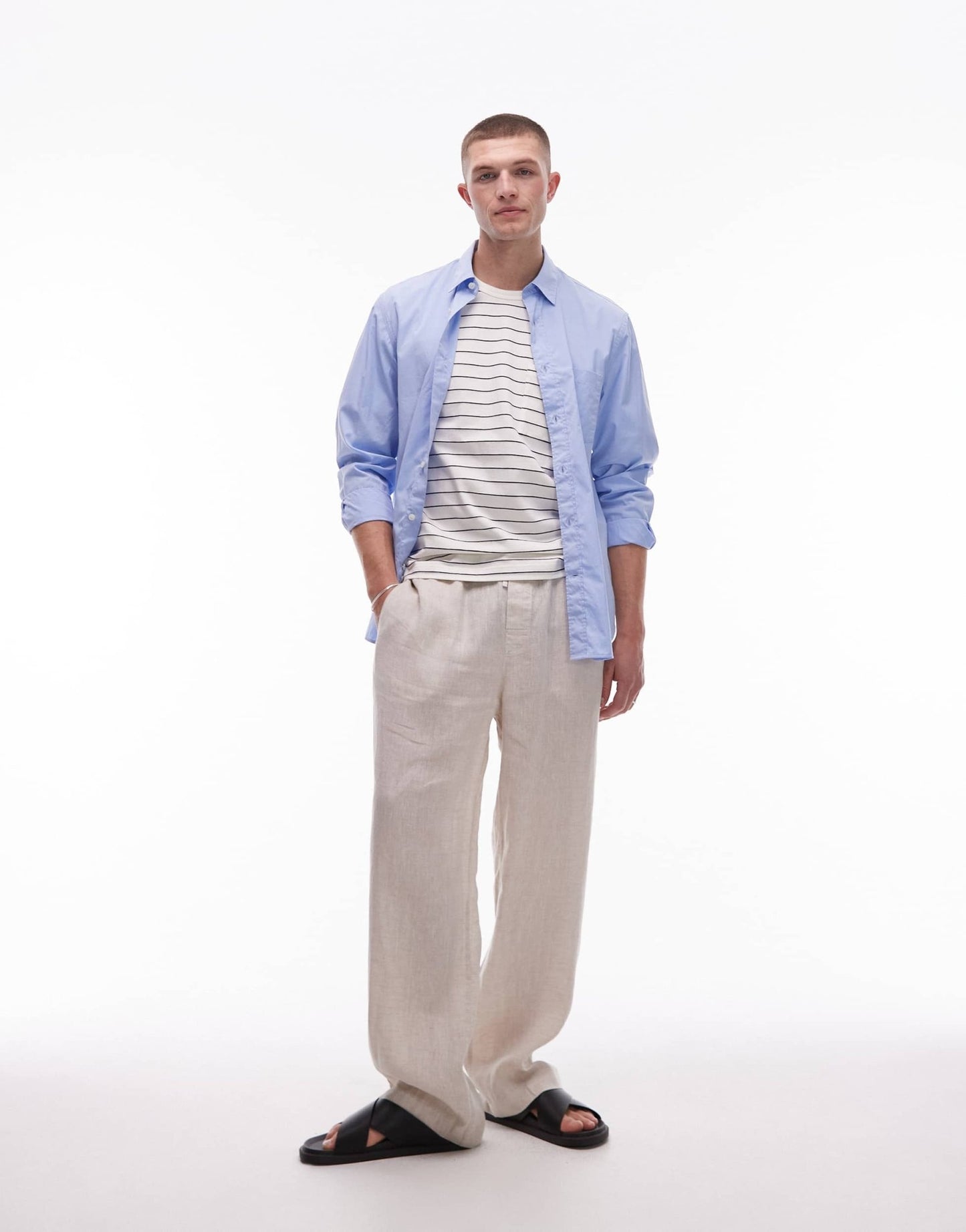 ARKET linen drawstring relaxed trousers in beige - ASOS Sample Sale