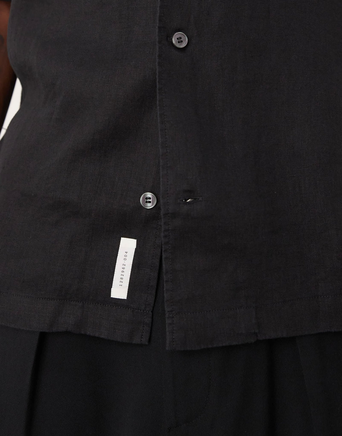 ARKET linen short sleeve shirt with front pocket in black - ASOS Sample Sale