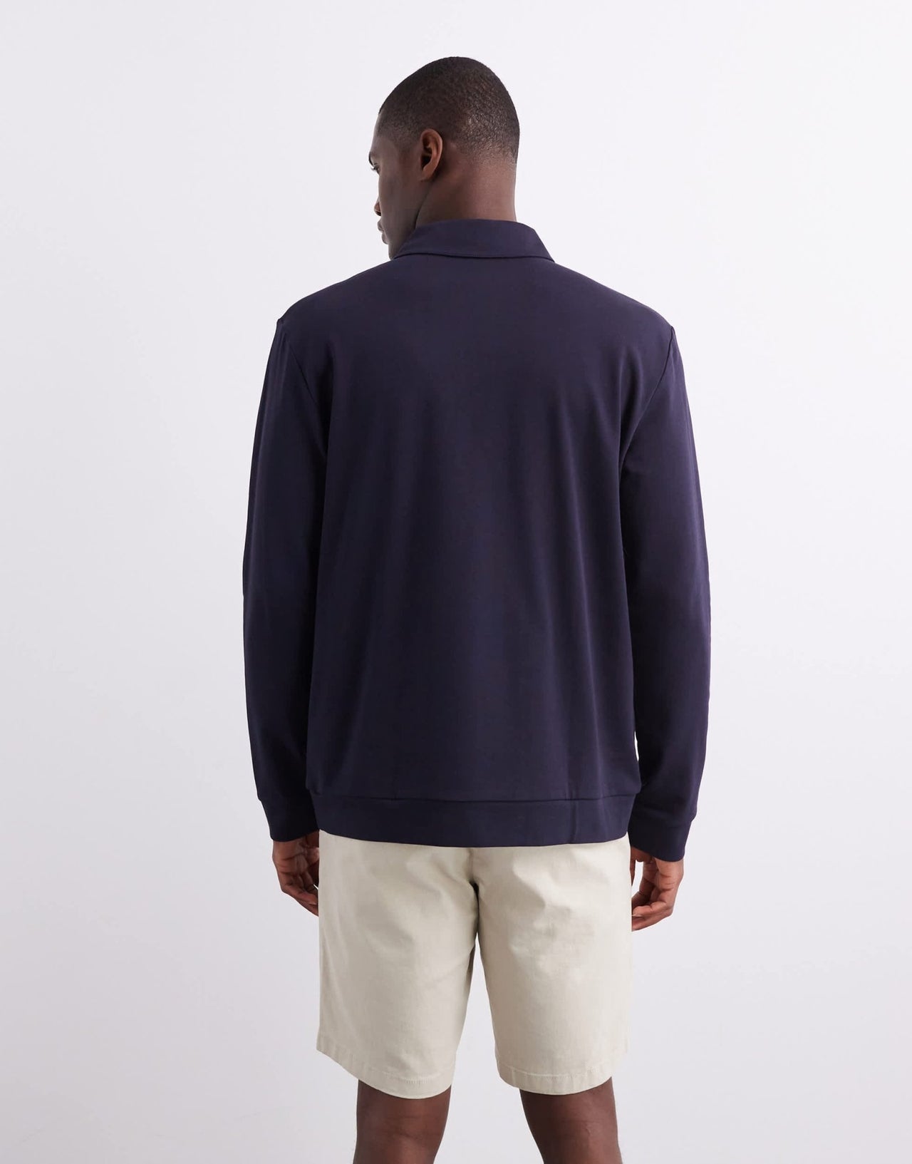 ARKET long sleeve polo in navy blue - ASOS Sample Sale