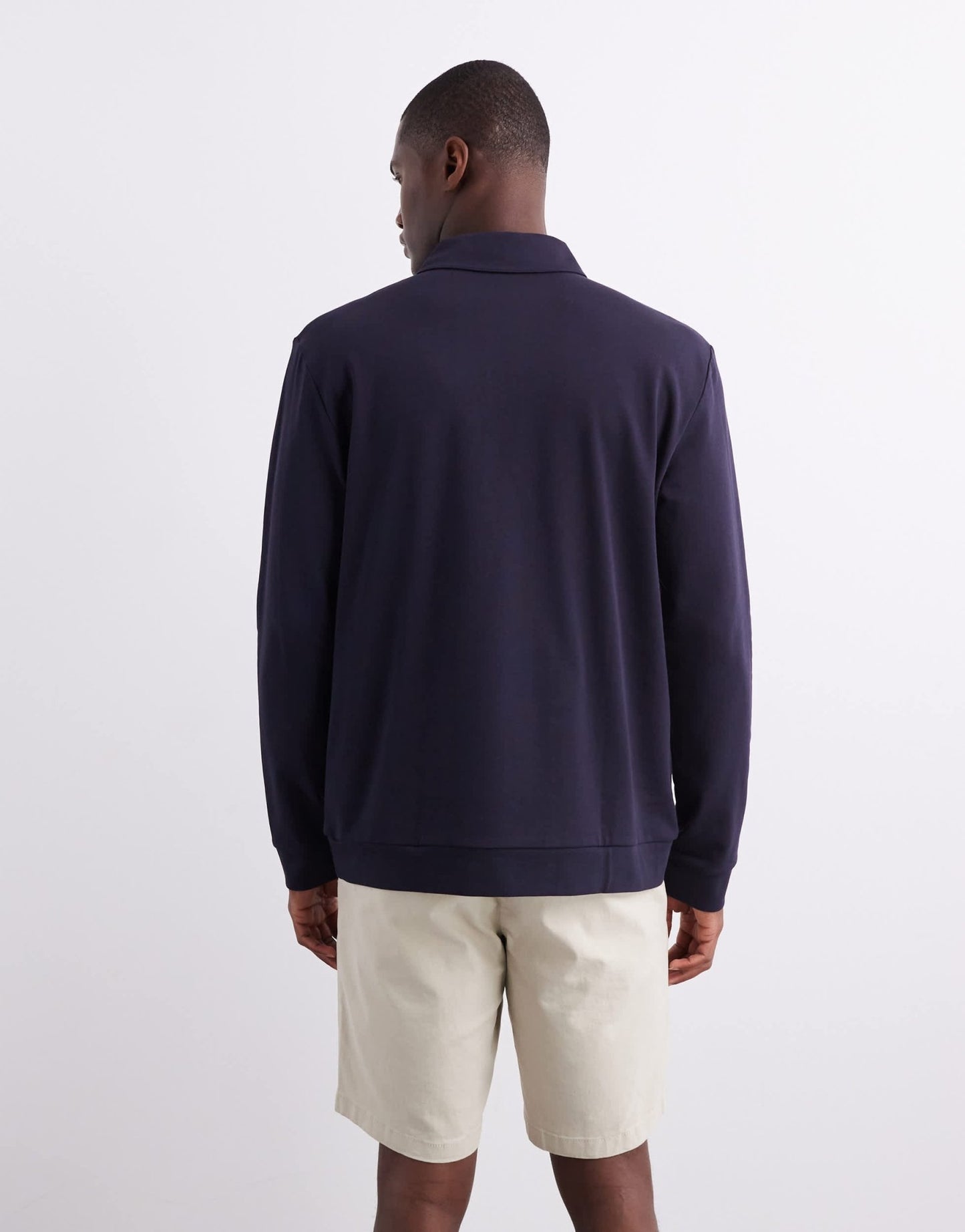 ARKET long sleeve polo in navy blue - ASOS Sample Sale