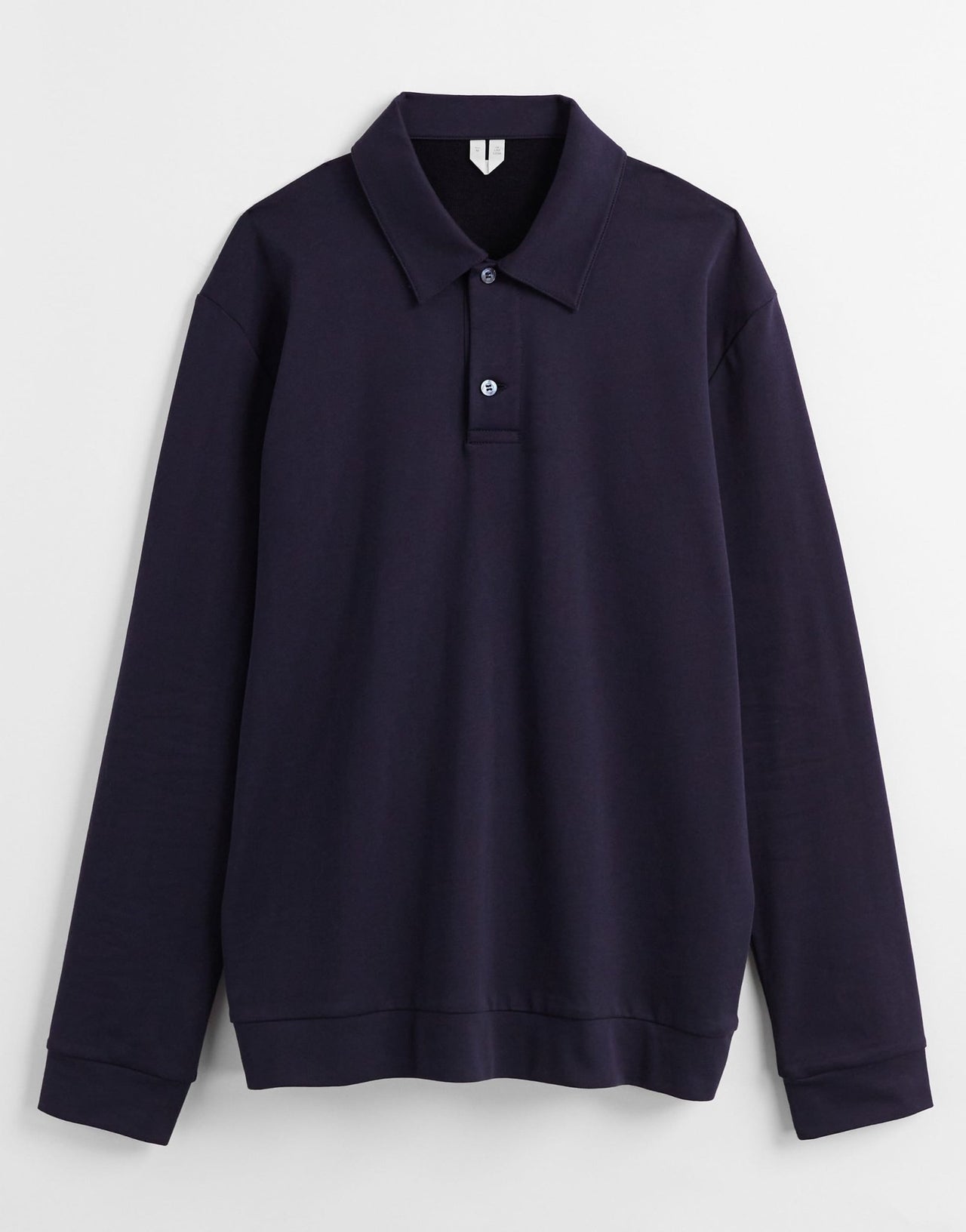 ARKET long sleeve polo in navy blue - ASOS Sample Sale