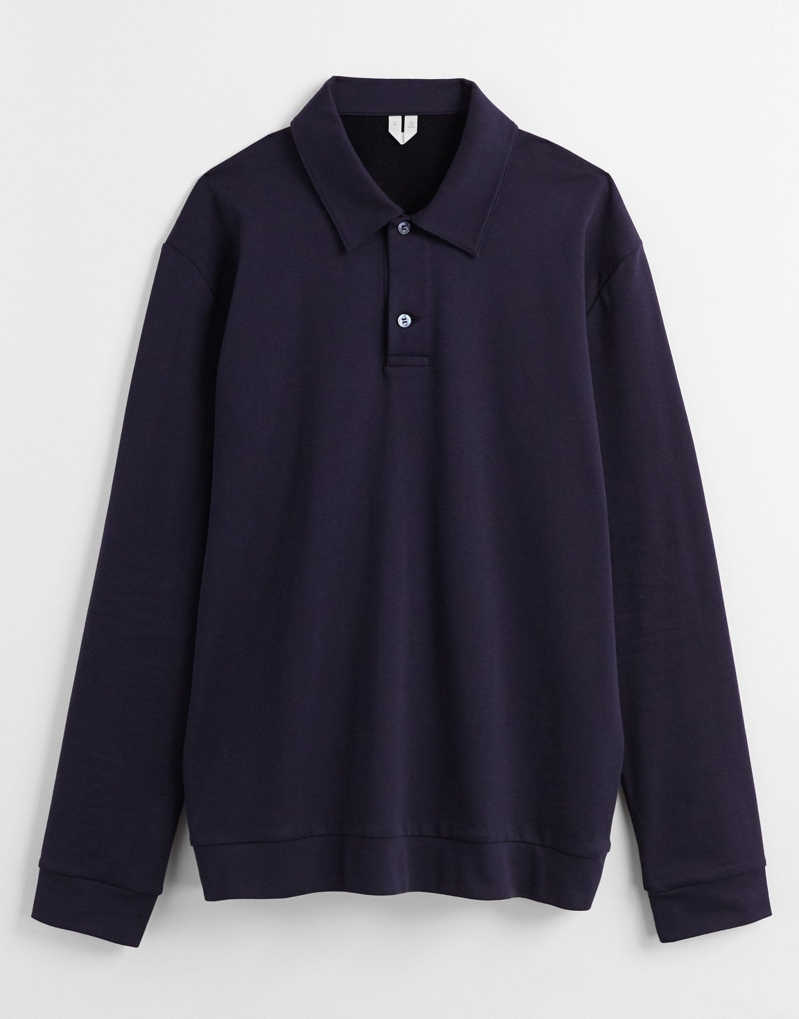 ARKET long sleeve polo in navy blue - ASOS Sample Sale