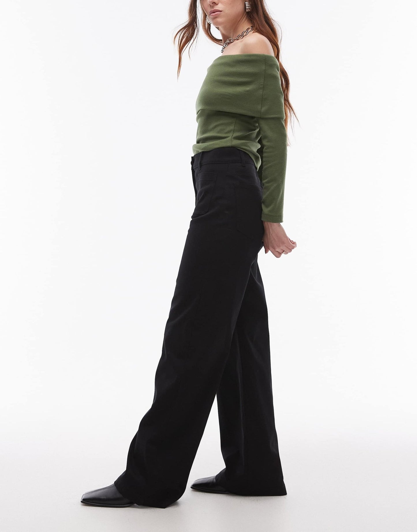 ARKET Lupine stretch cotton high rise wide leg jeans in black - ASOS Sample Sale