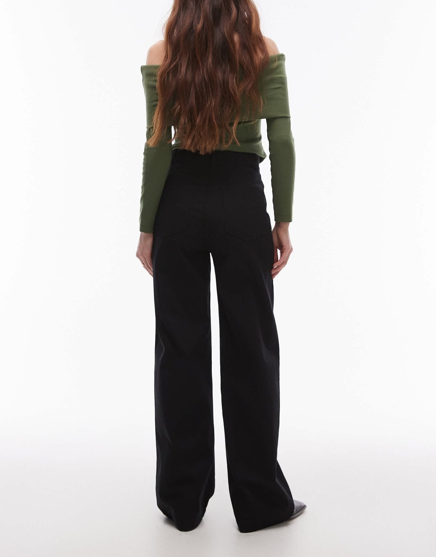 ARKET Lupine stretch cotton high rise wide leg jeans in black - ASOS Sample Sale