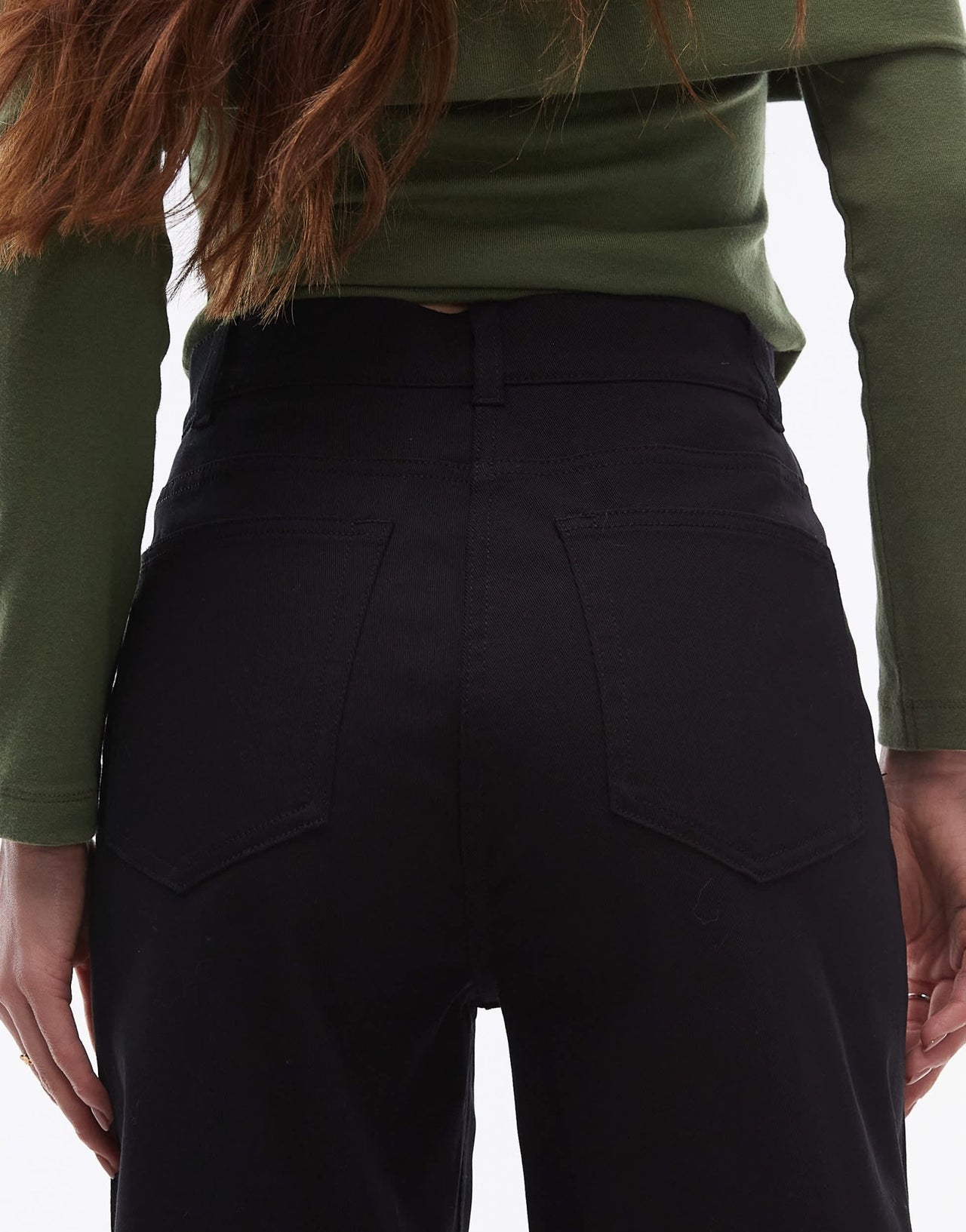 ARKET Lupine stretch cotton high rise wide leg jeans in black - ASOS Sample Sale