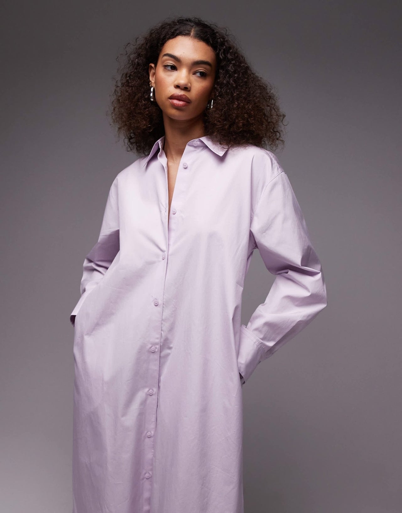 ARKET maxi shirt dress with side splits in lilac - ASOS Sample Sale