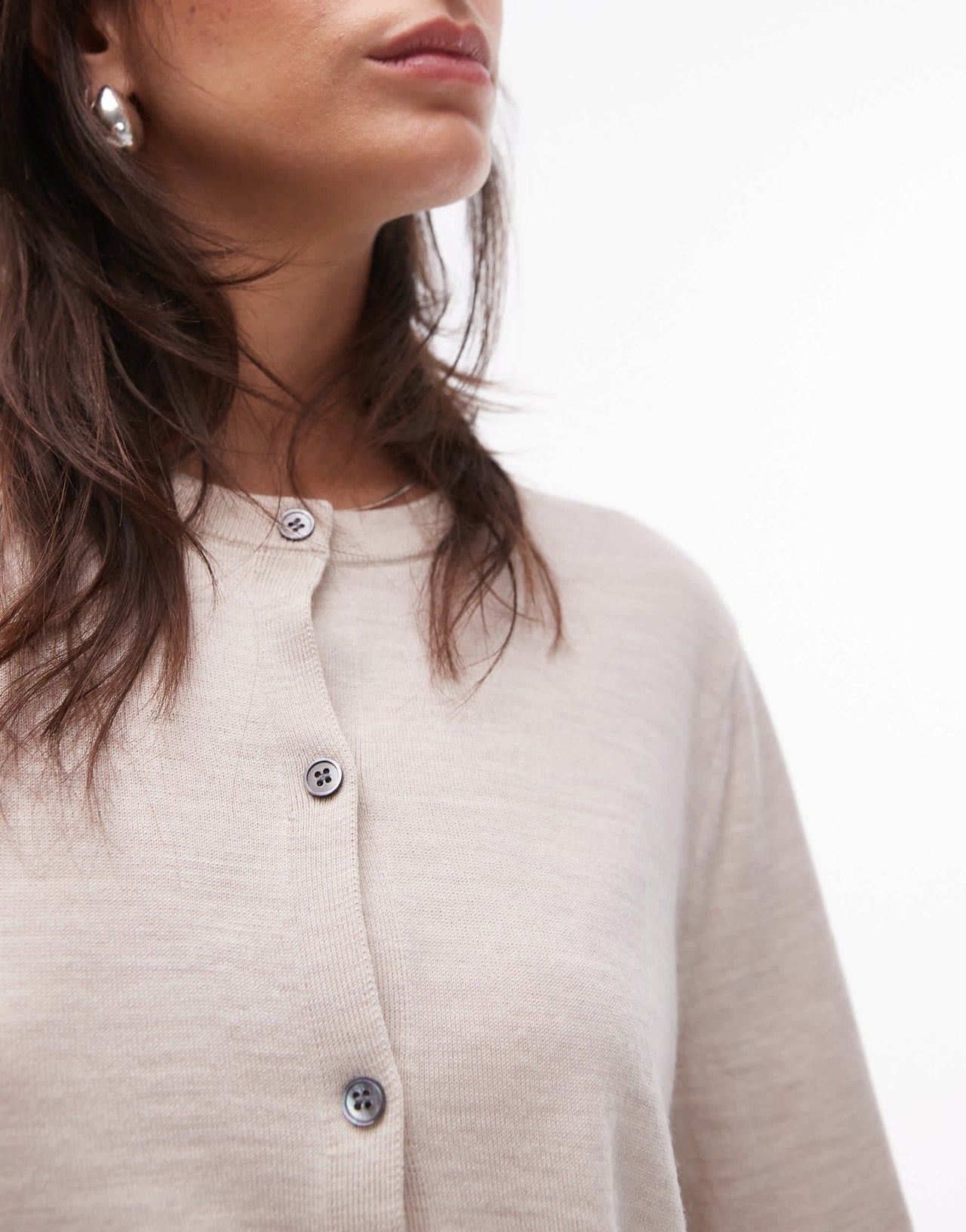 ARKET merino wool knitted cardigan in off white - ASOS Sample Sale