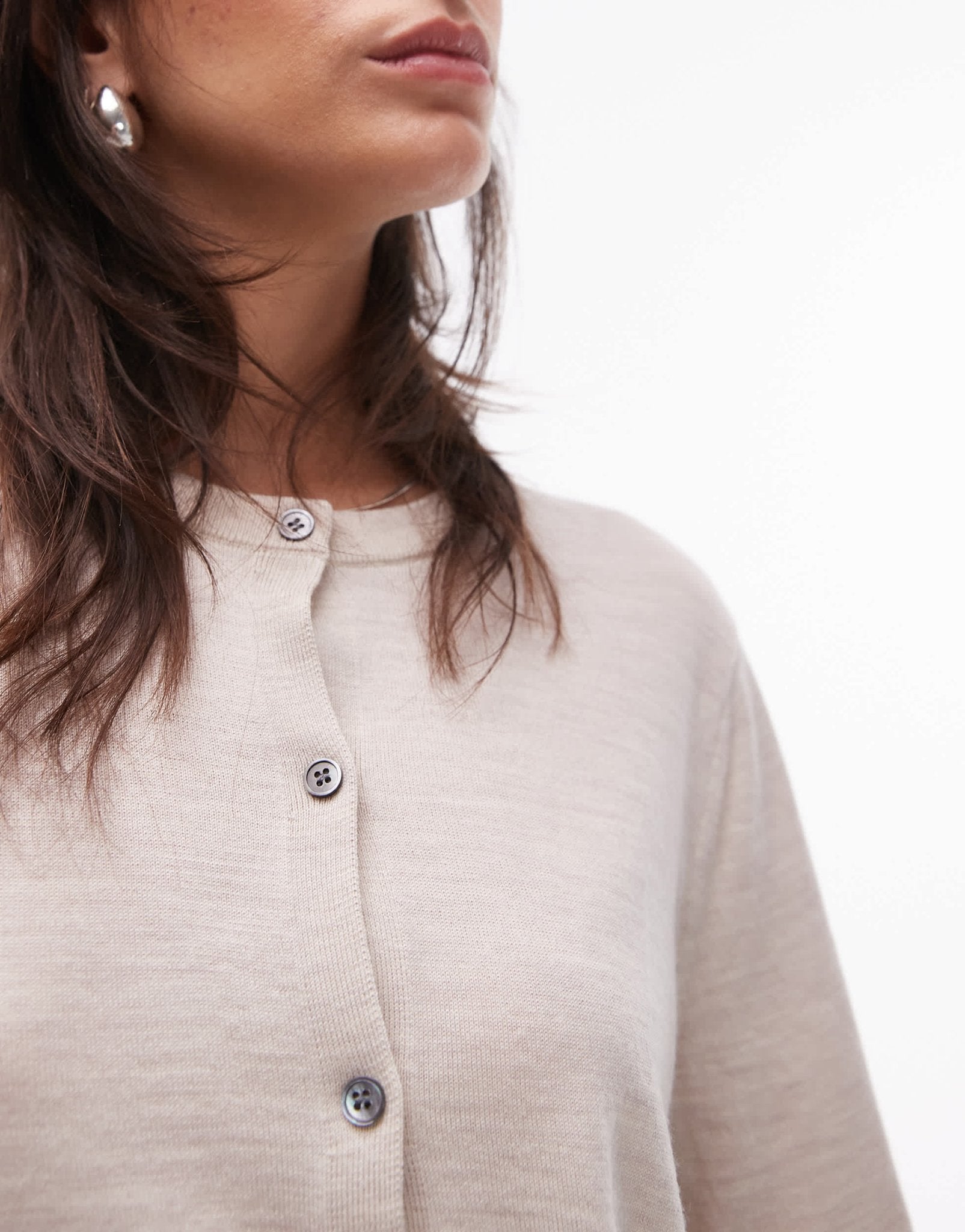 ARKET merino wool knitted cardigan in off white - ASOS Sample Sale