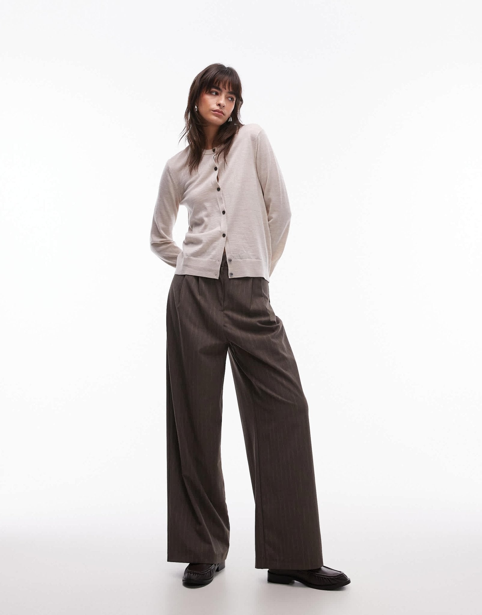 ARKET merino wool knitted cardigan in off white - ASOS Sample Sale