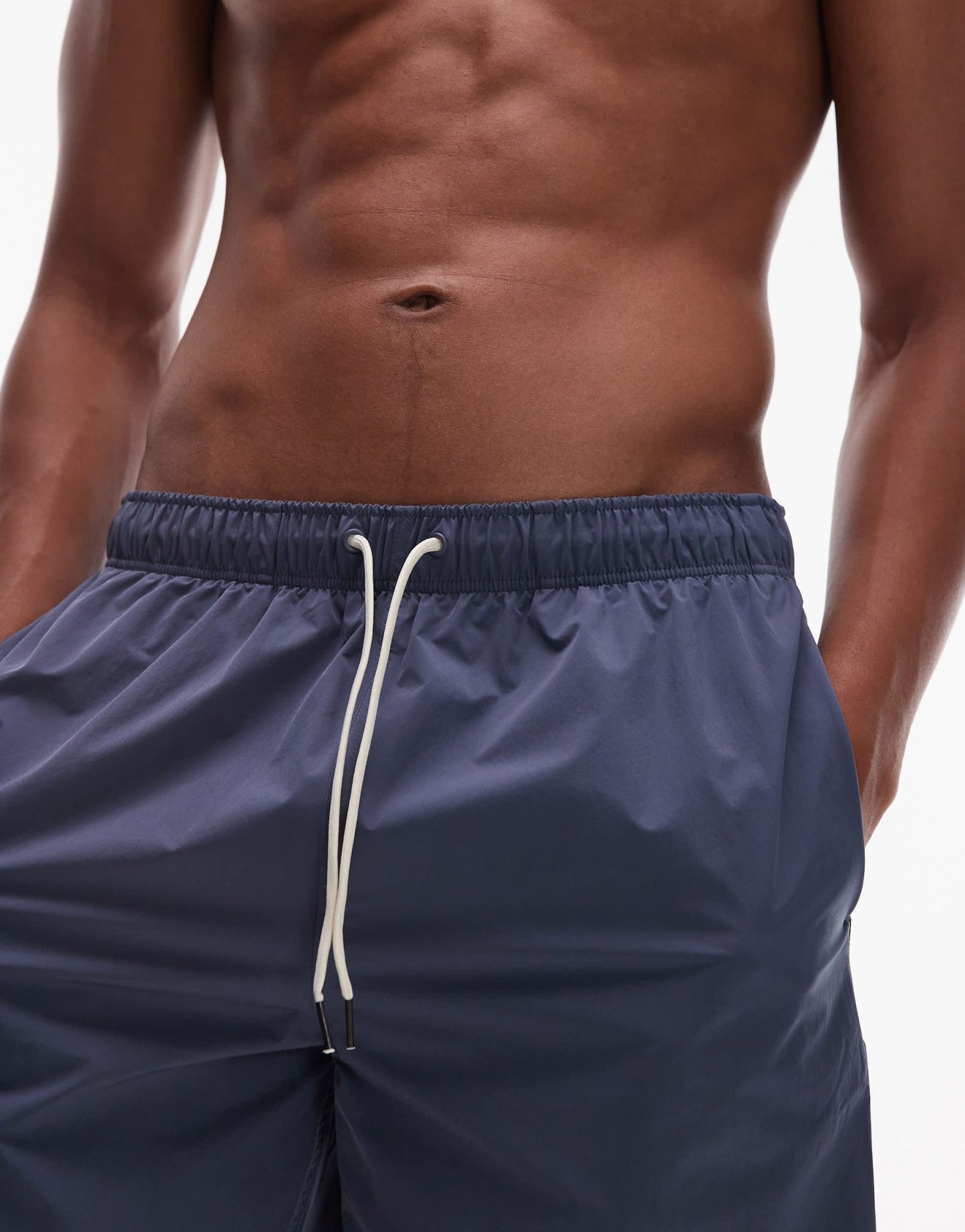 ARKET mid length drawstring swim shorts in mid blue - ASOS Sample Sale