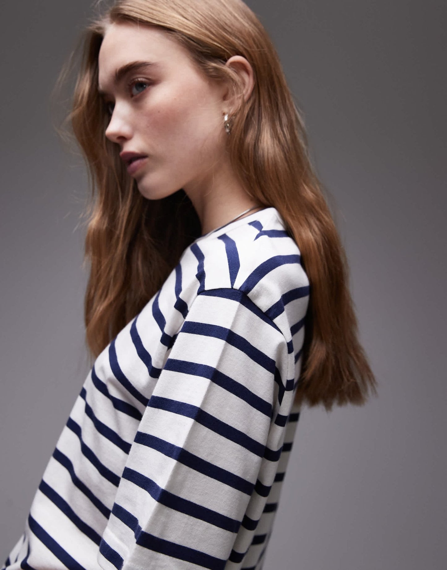 ARKET midweight short sleeve t-shirt in blue and white strips - ASOS Sample Sale