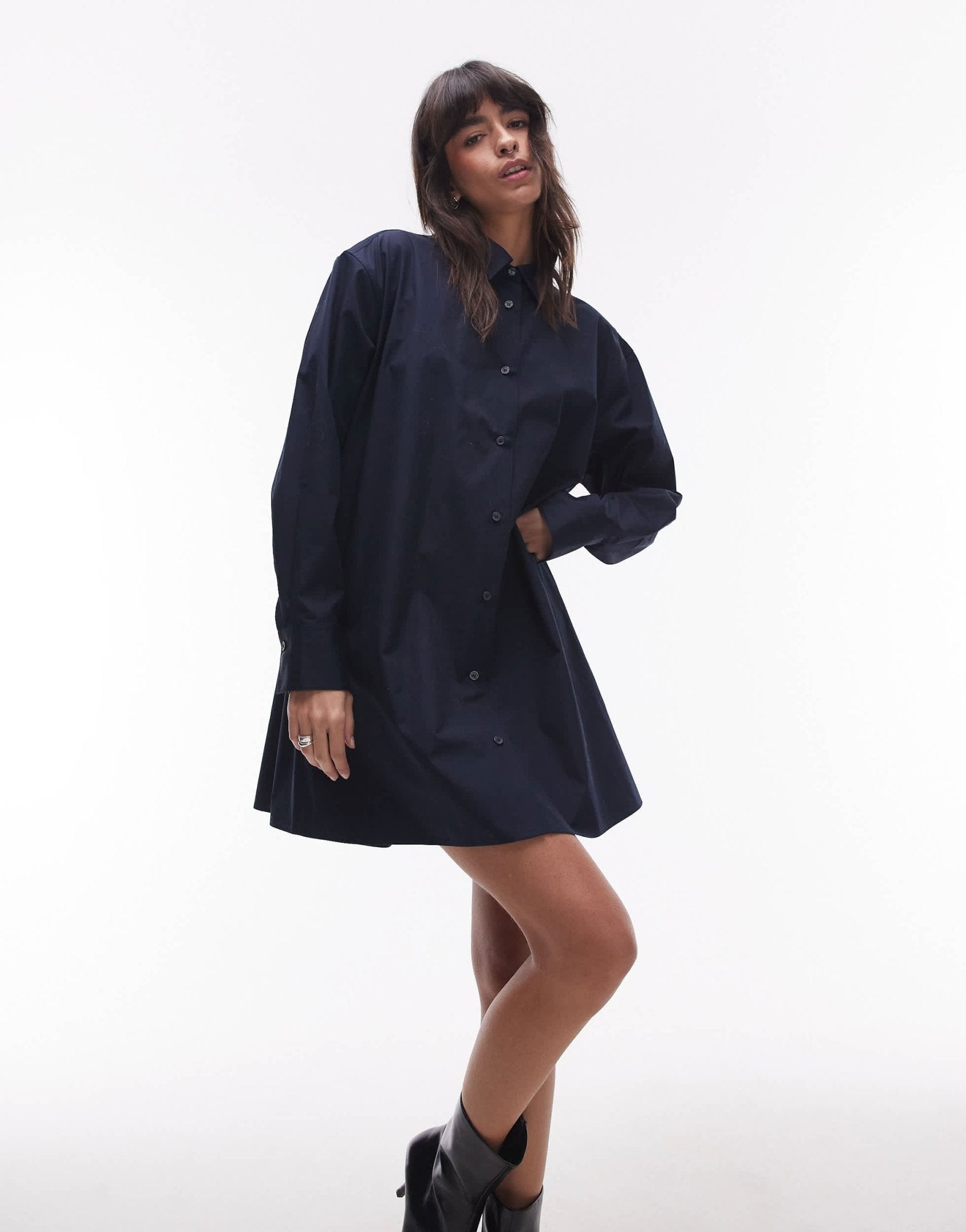 ARKET mini shirt dress in navy - ASOS Sample Sale