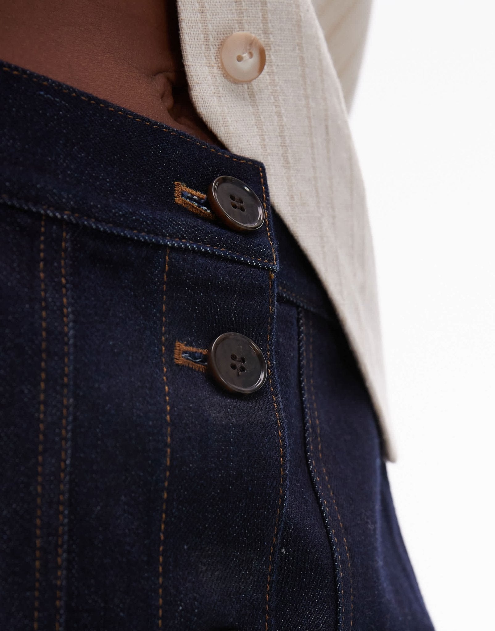 ARKET minimal denim mini skirt in rinse wash indigo blue - ASOS Sample Sale