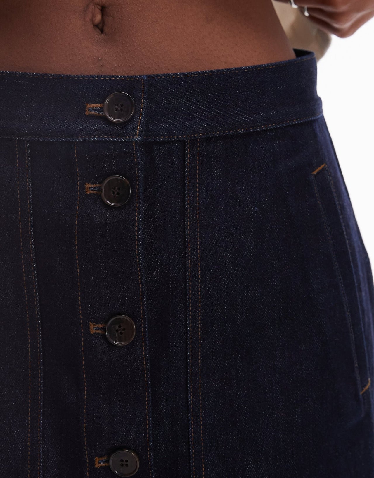 ARKET minimal denim mini skirt in rinse wash indigo blue - ASOS Sample Sale